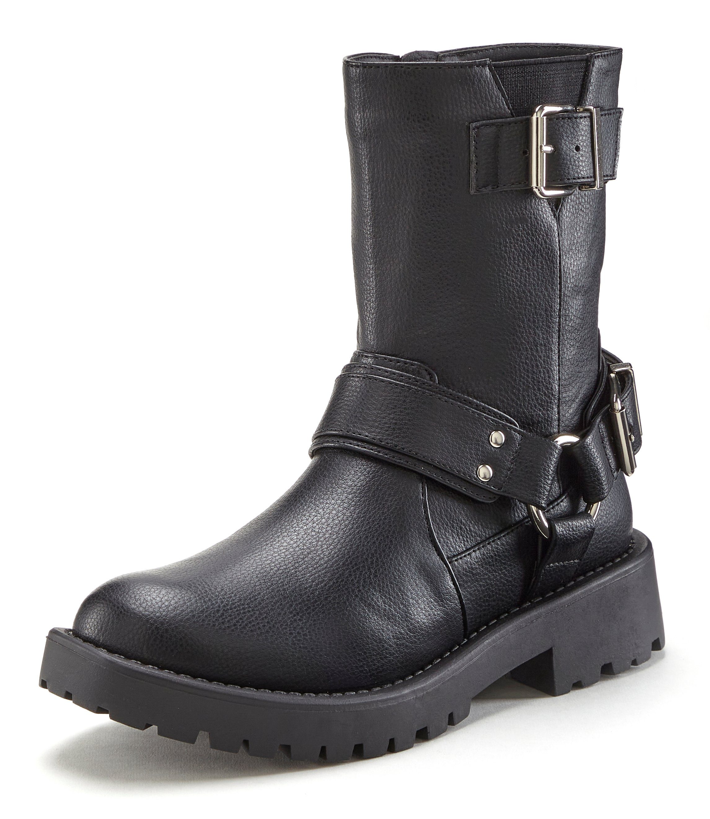 LASCANA Bikerboots mit trendigen Zierschnallen, Stiefel, günstig online kaufen