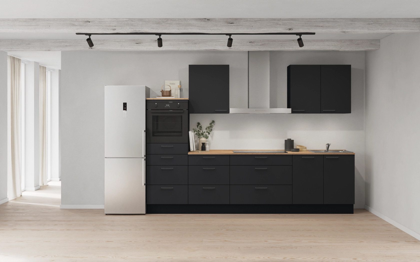nobilia® Küchenzeile Salev, individuell anpassbar, gratis Küchenplanung mit Profis, (Breite 300 cm), vormontiert, wahlw. mit E-Geräten, inkl. Lieferung