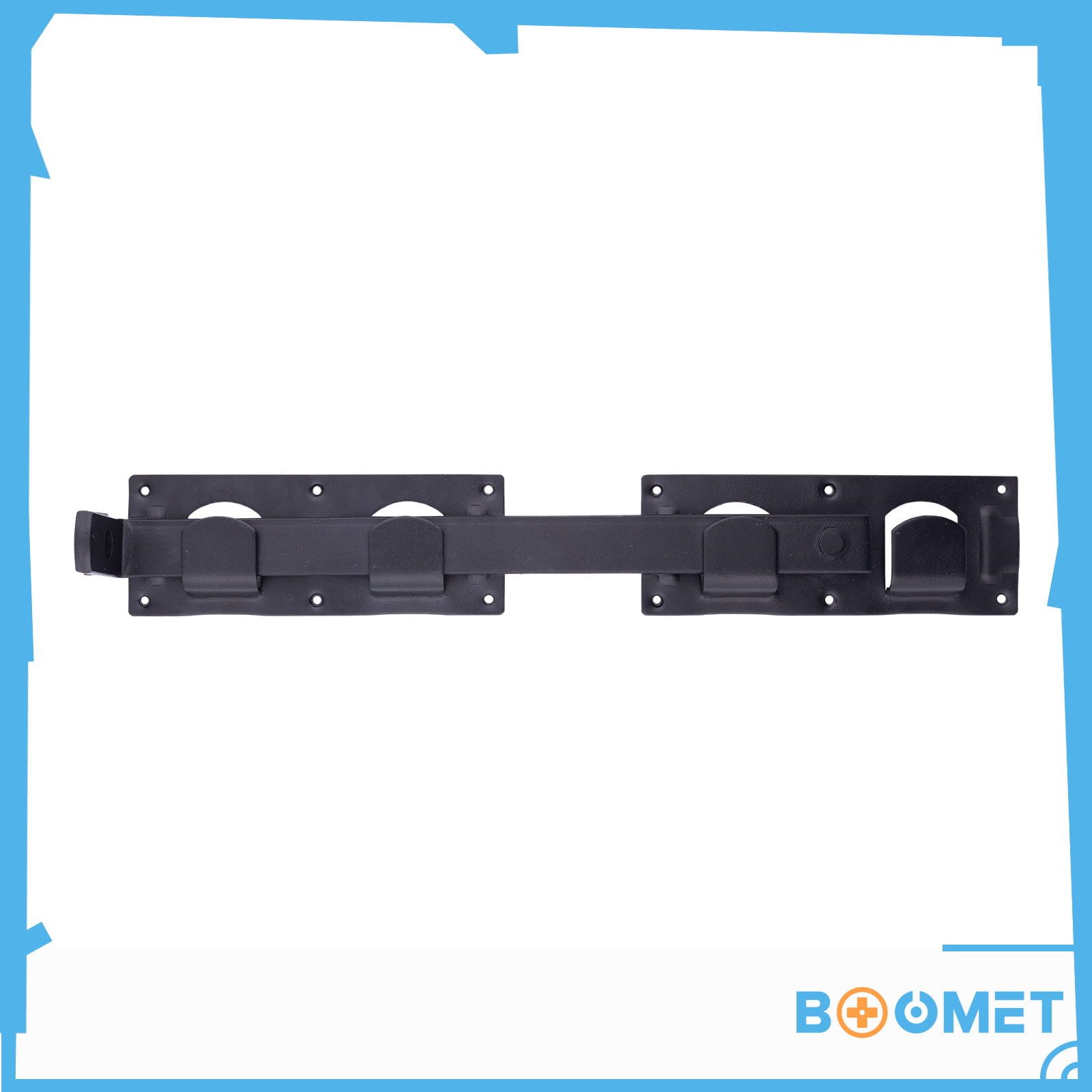 BOOMET Türriegel Doppeltorüberwurf schwarz, (1-tlg., Schagladenüberwurf Türbeschlag), Torfalle für Doppeltore · Torverrieglung · Torverschluss – Bild 5 von 5