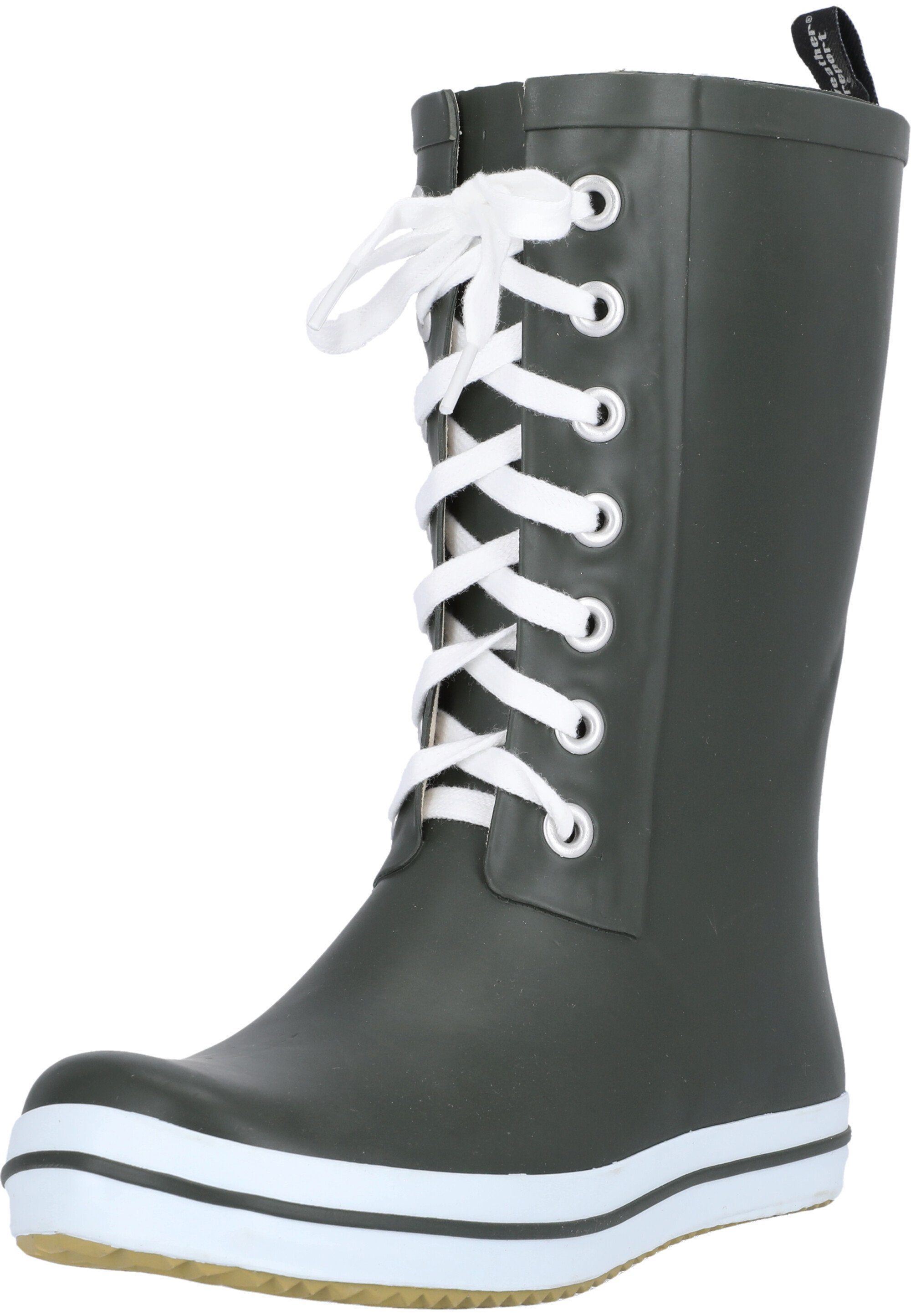 Sondian wasserdichtem Design REPORT WEATHER Gummistiefel dunkelgrün-weiß mit