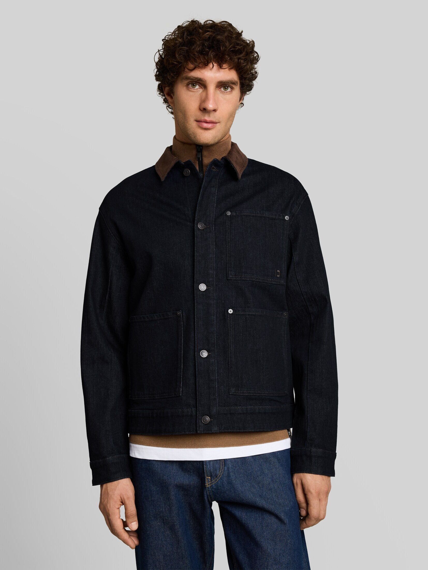 TOM TAILOR Denim Jeansjacke Jacken Relaxed Fit Jeansjacke mit Cord-Kragen
