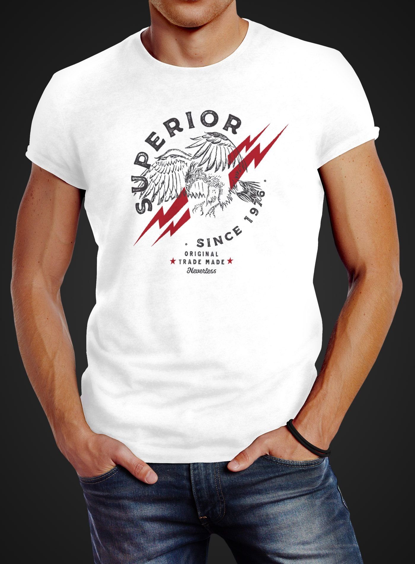 Neverless Print-Shirt Herren T-Shirt Superior Eagle günstig online kaufen