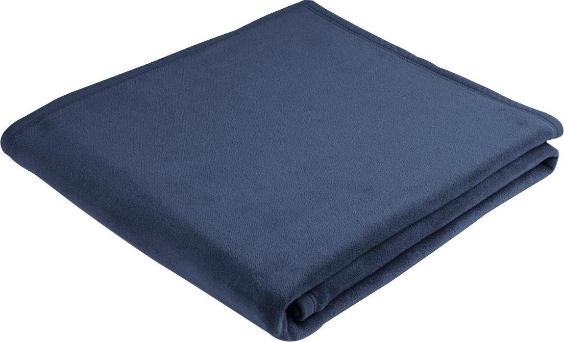 Soft, dunkelblau Kuscheldecke Biederlack, Uno Wohndecke