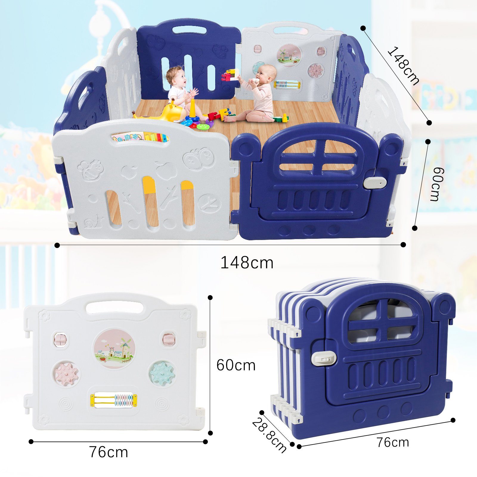 CCLIFE Laufgitter Laufgitter Laufstall Baby Krabbelgitter günstig online kaufen