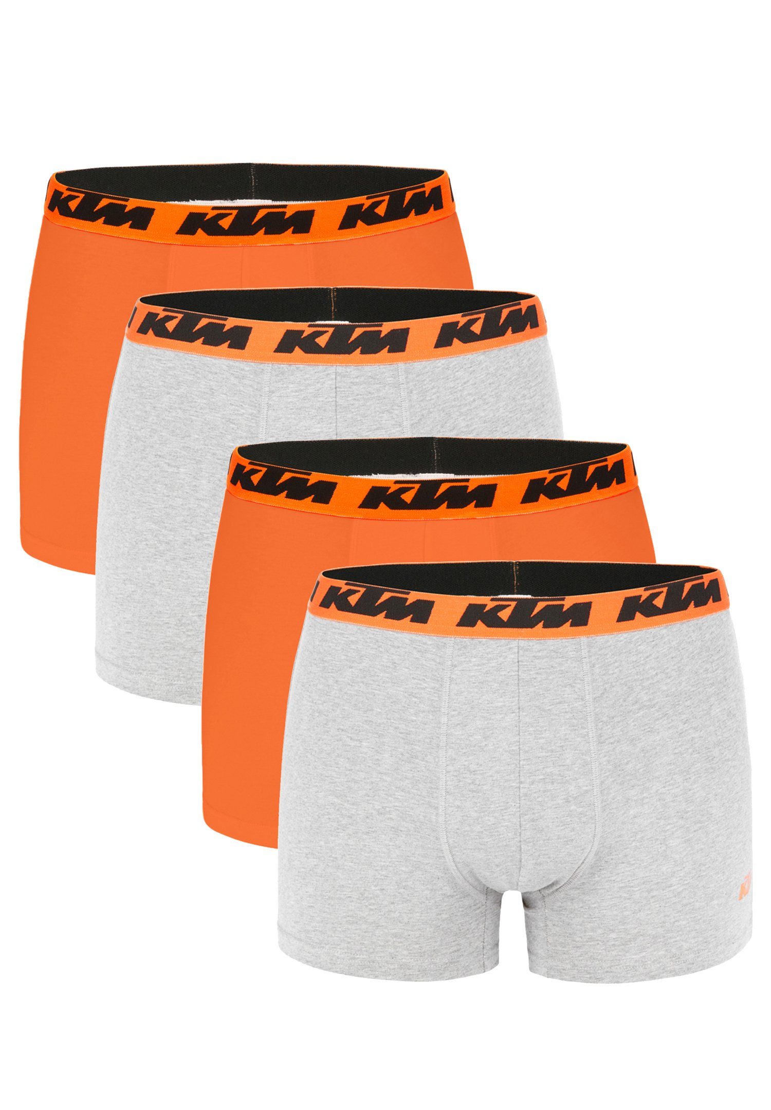 KTM Boxershorts 4er Pack Boxer Man Cotton (Set, 4-St., 4er-Pack) Light Grey / Orange2