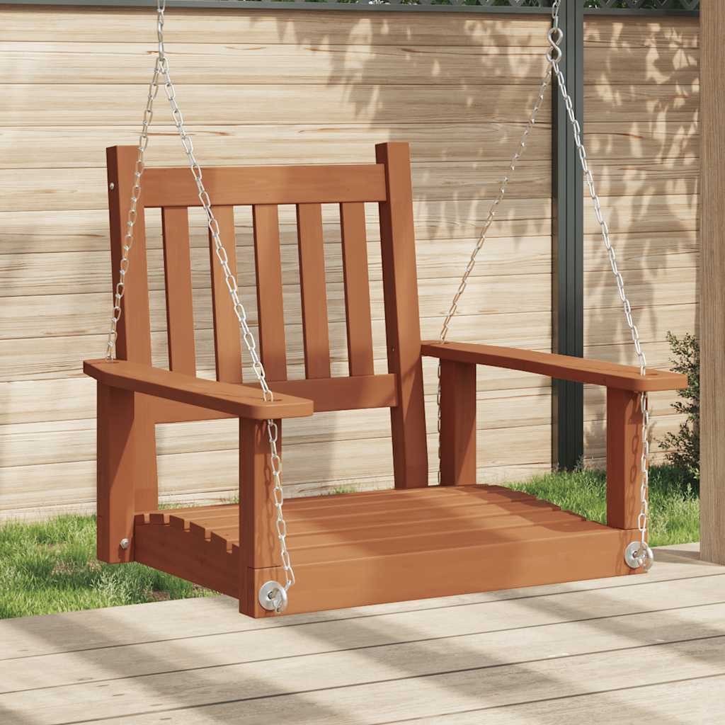 vidaXL Hollywoodschaukel Garten-Hängestuhl mit Metallketten Braun Massivholz Tanne, 1 tlg.