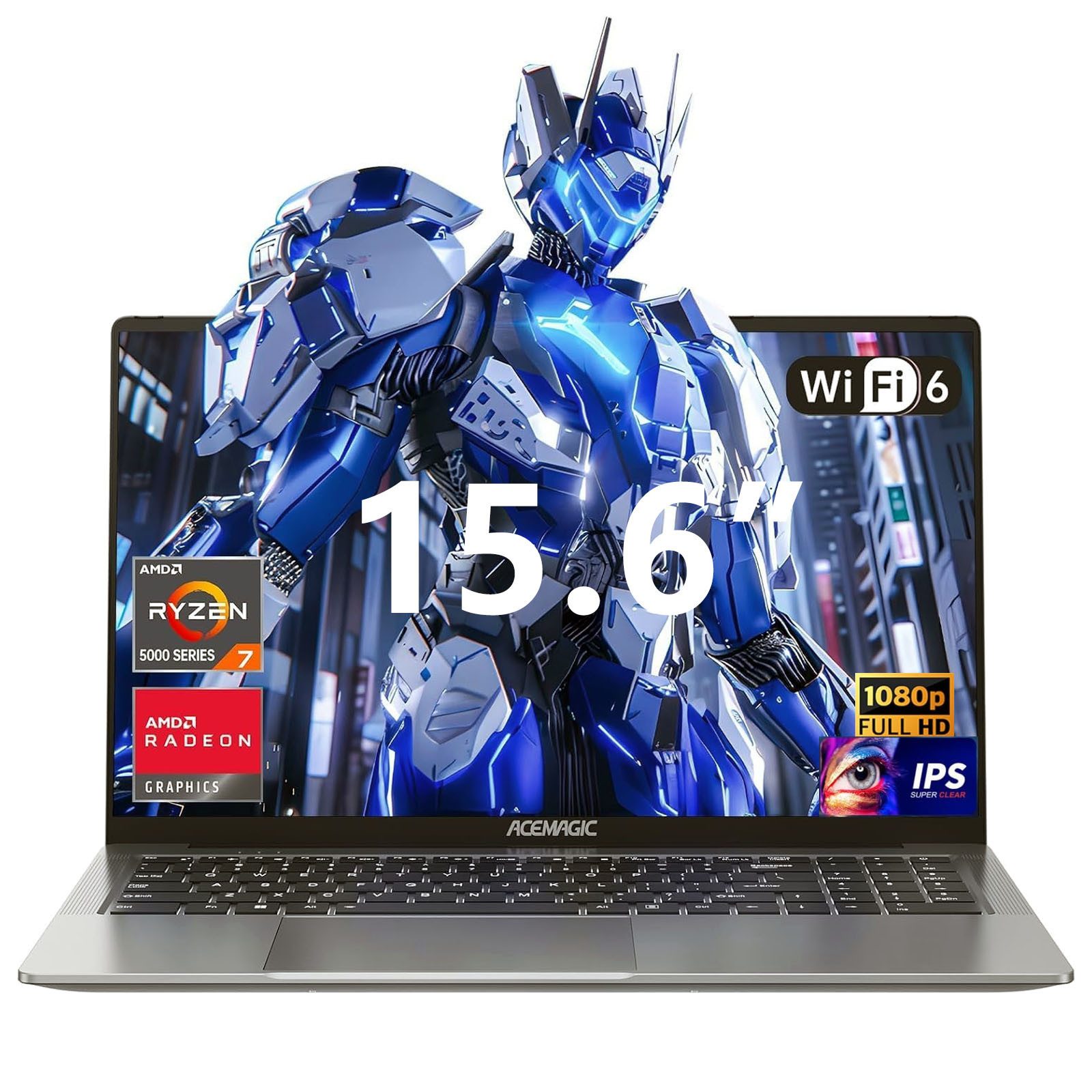 ACEMAGIC Laptop 15,6 Zoll, AMD Ryzen 7 7730U, 16 GB DDR4, 512 GB SSD Gaming Notebook (39,6 cm/15.6 Zoll, AMD R7 7730U, AMD Radeon Grafik, 16 GB, 512 GB SSD, bis zu 4.5GHz, AMD Radeon Grafik, Windows 11 Pro, WiFi 6/BT5.2,Full HD)