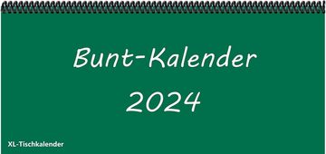 E&Z Verlag Gmbh Schreibtischkalender Bunt - Kalender XL 2024 in der Trendfarbe tannengrün