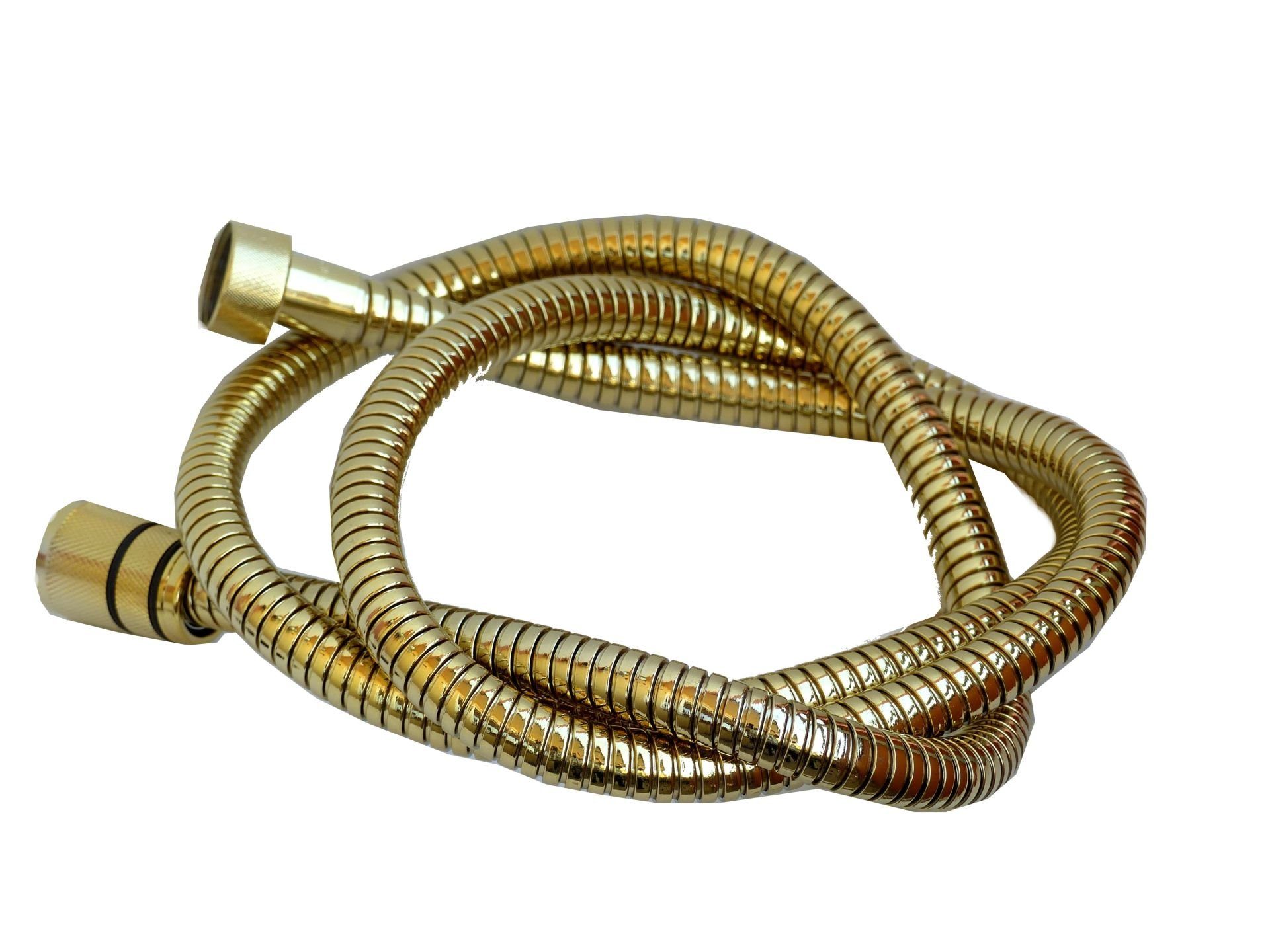 Wagner Armaturenwelt Brauseschlauch Brauseschlauch Duschschlauch 1,50- 1,80 m messing/goldfarbig, dehnbar 1,50 - 1,80 m