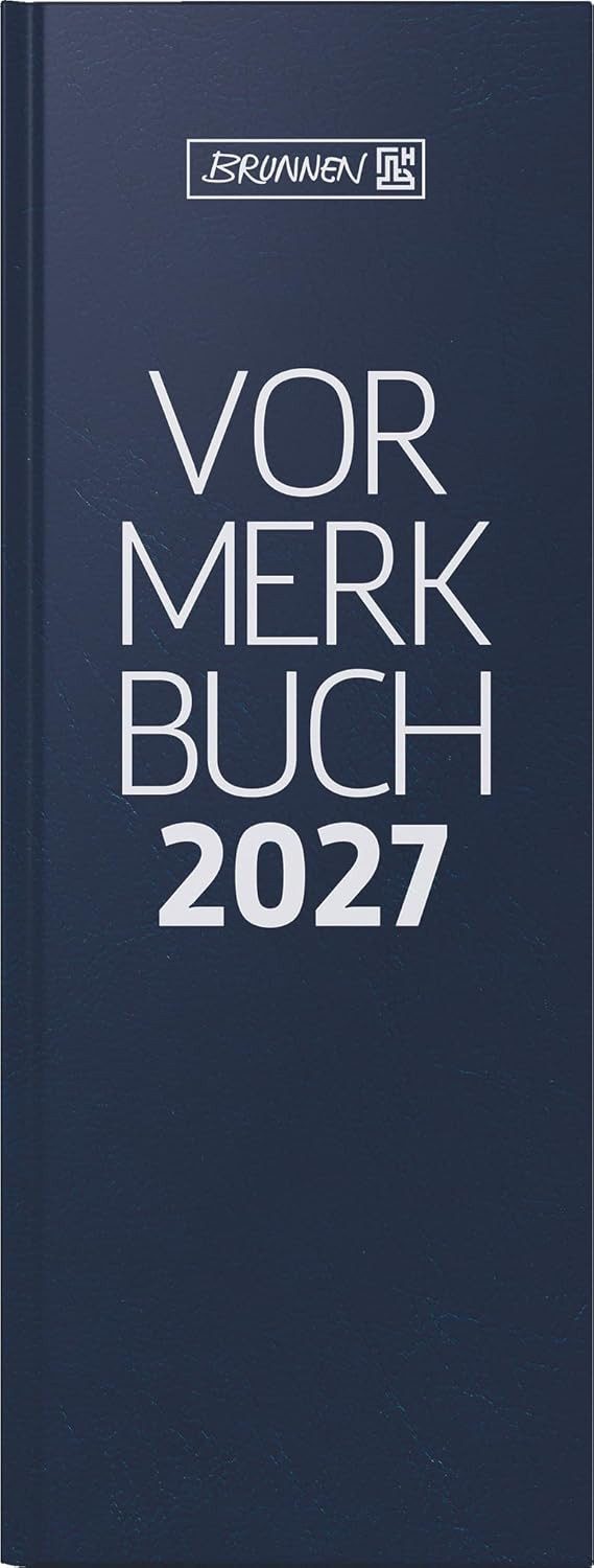 BRUNNEN Tischkalender BRUNNEN Vormerkbuch Mod. 786 2027, 110×297 mm, Kunststoff, blau