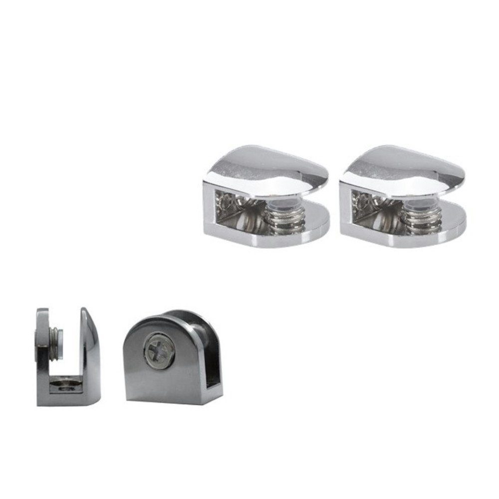 HOOZ Wandregalhalter 2er Set Regalhalter Chrom für Glas & Holzeinlagen, Set günstig online kaufen