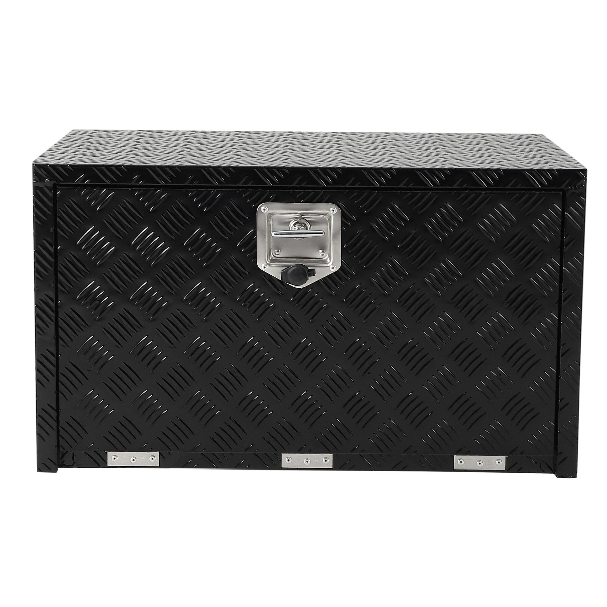 GarveeMore Anhänger-Deichselbox Staukasten aus Aluminium unter dem Fahrzeug, 45x35 cm (1 St), fünffach gerippt, abschließbar, wasserdicht, für LKW/Trailer/Van