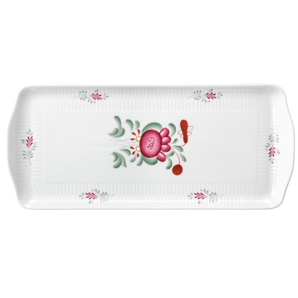 Seltmann Weiden Servierplatte Seltmann Weiden Amina Ostfriesenrose Kuchenplatte 35x15,5 cm, Porzellan