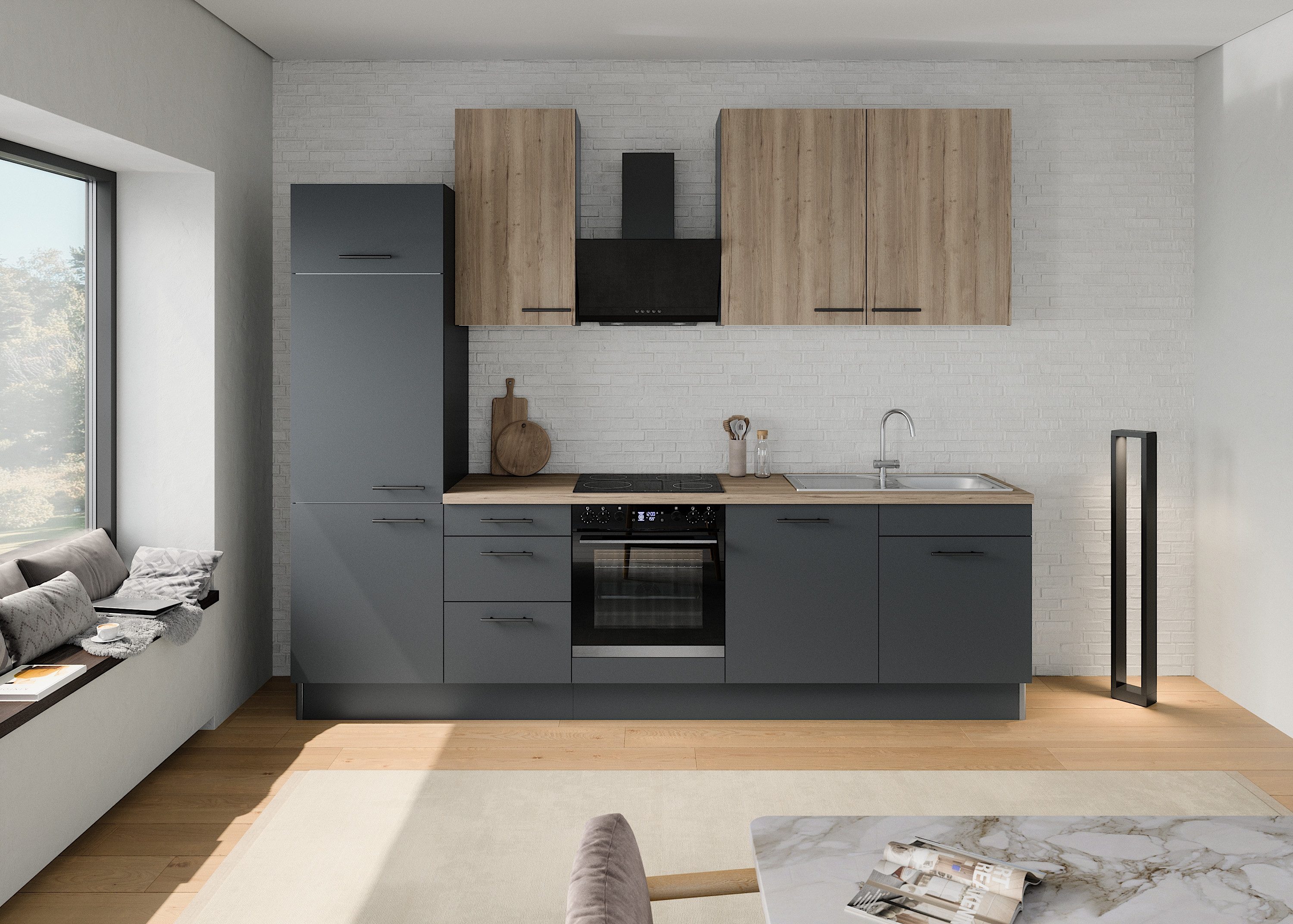 OPTIFIT Küchenzeile "Fiona" Breite 290 cm, mit Hanseatic-E-Geräten, in Prem günstig online kaufen