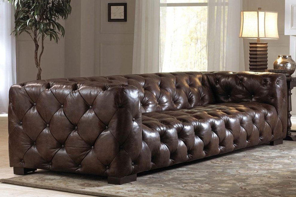 JVmoebel Chesterfield-Sofa »Ledersofa Couch Polster Designersofa Leder Sofa  Chesterfield XXL«