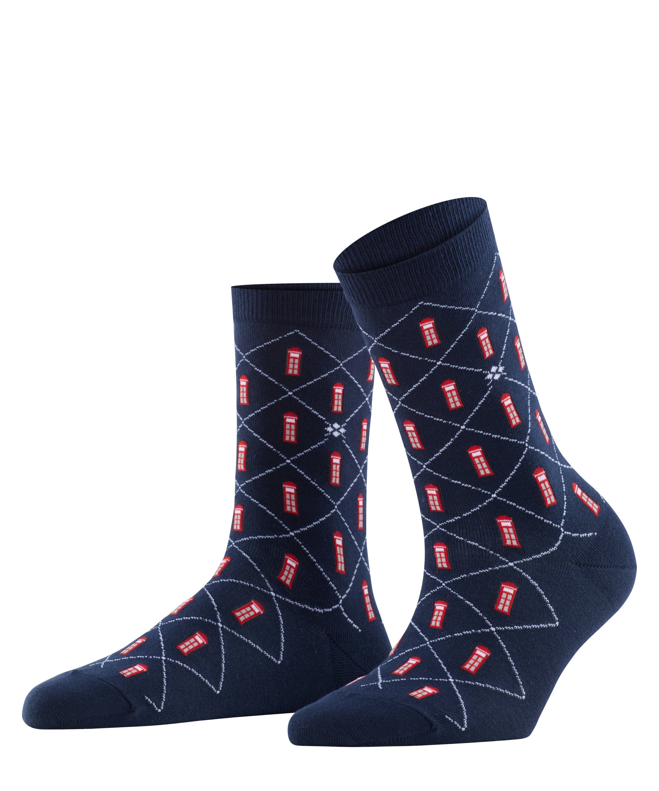 Burlington Socken Phone Booth (1-Paar) mit Argyle-Muster & All-Over Motiven