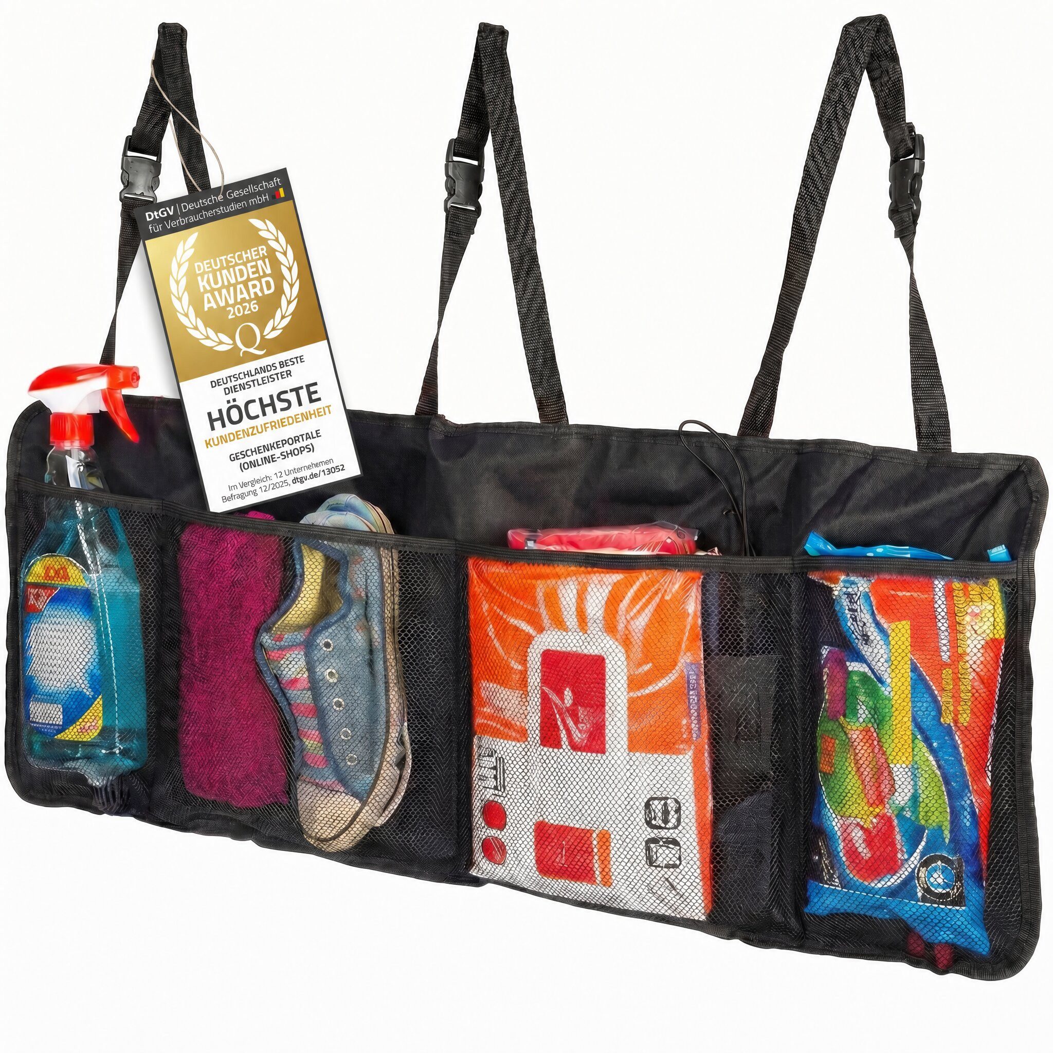 Goods+Gadgets Auto-Rückenlehnentasche Goods & Gadgets AutoKofferraum Organizer Tasche-Auto Tasche für Reisen (Autotasche, Werkzeugtasche), Universelle Kofferraumtasche