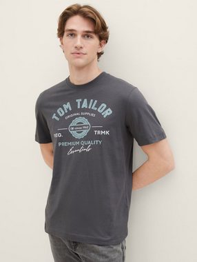 TOM TAILOR T-Shirt Logo T-Shirt 2-er Pack Kurzarm Set mit Logo Print (2-tlg) 6356 in Grau-2