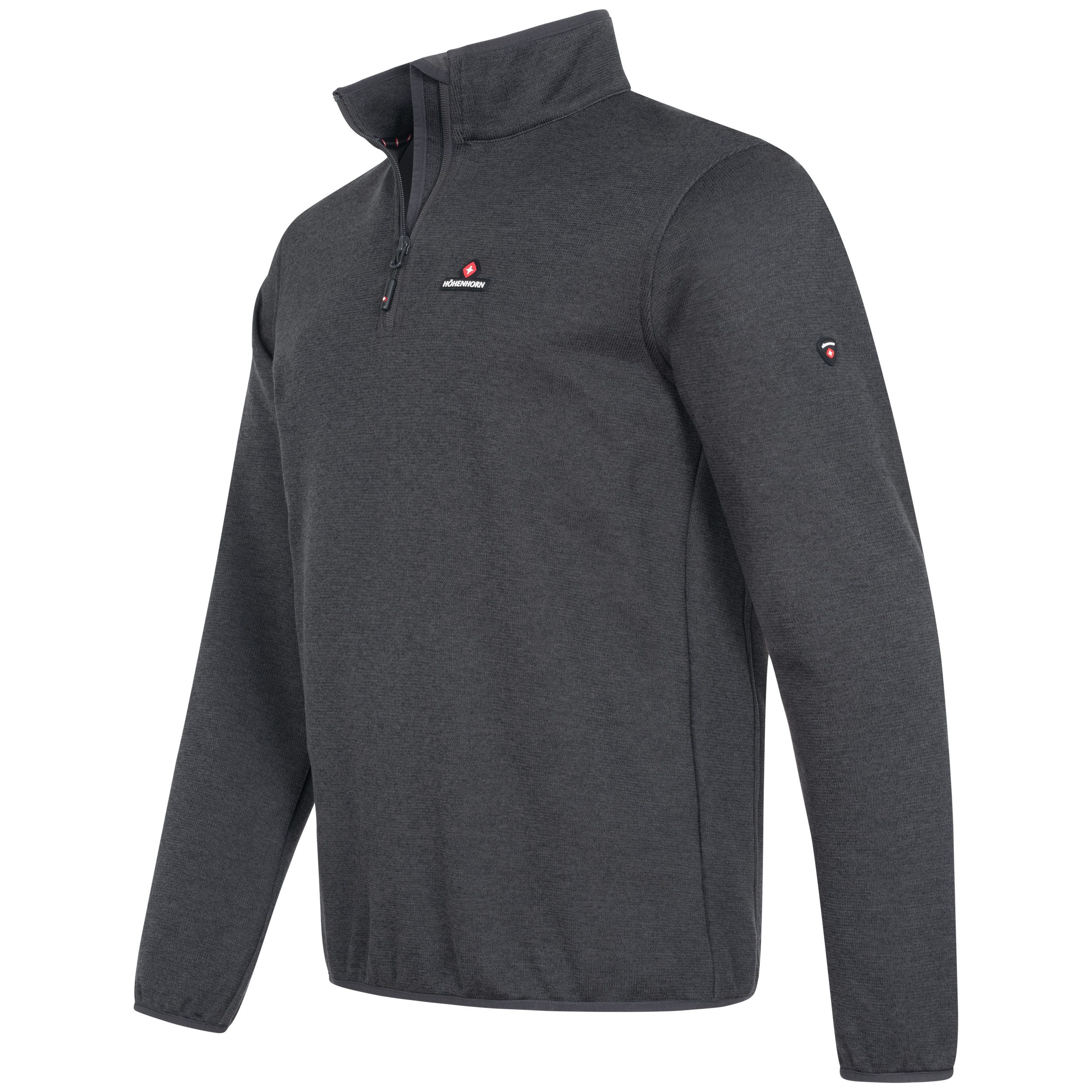 Höhenhorn Fleecepullover Swissfels Herren Strickfleece Pullover Sweatshirt 1/4 Zip für Männer Microfleece-Innenseite, Atmungsaktiv