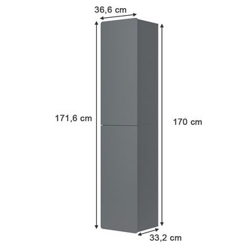 Vicco Hochschrank Badezimmerschrank Izan 37x172cm Grau