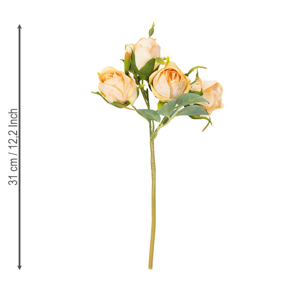 Kunstblume Kunstrosenstrauß dekorativ für stilvolle Wohnbereiche, 3 Stück, Florists Products, Höhe 31 cm