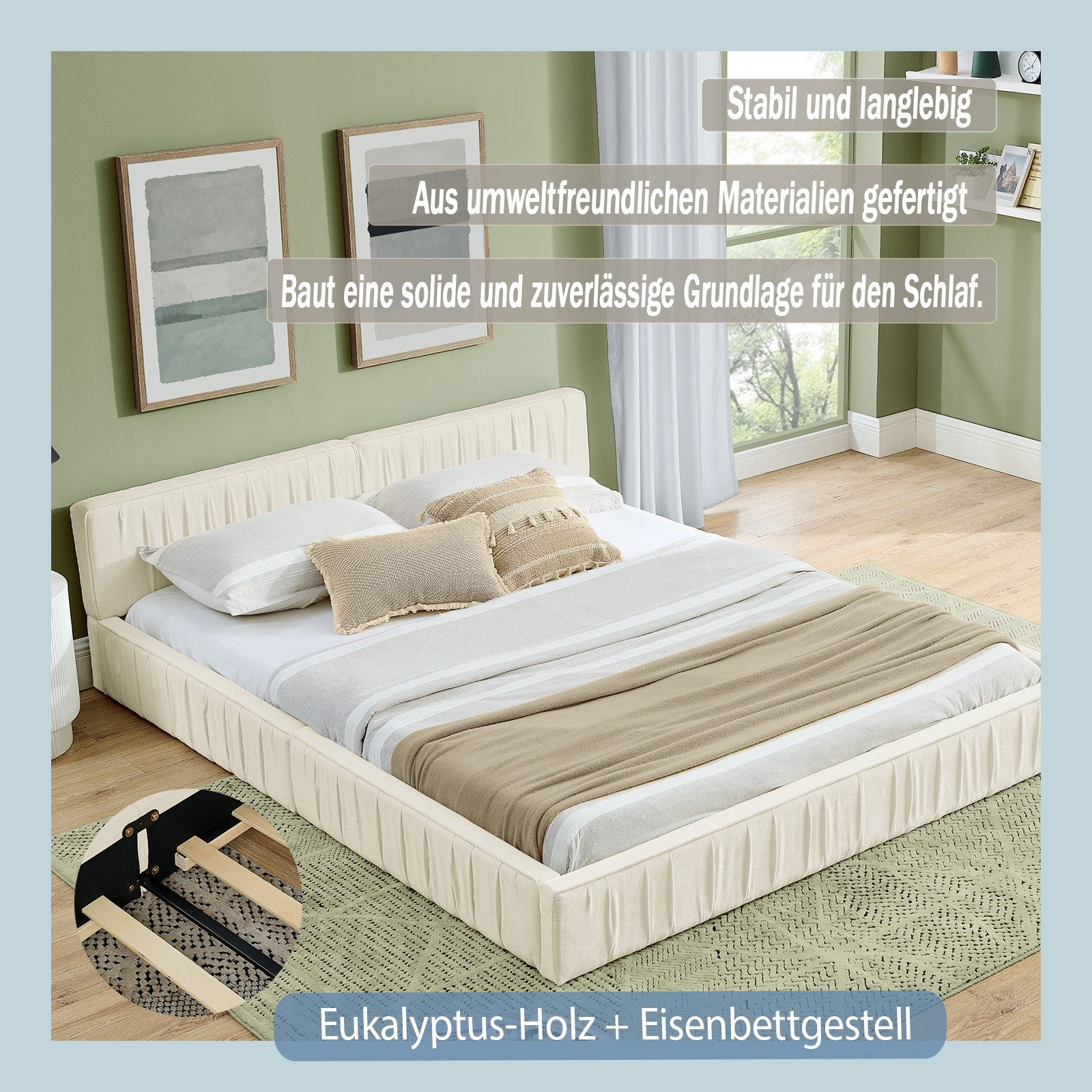 REDOM Polsterbett Einzelbett Schlafbett (Jugendbett mit Lattenrost, 1-tlg., günstig online kaufen