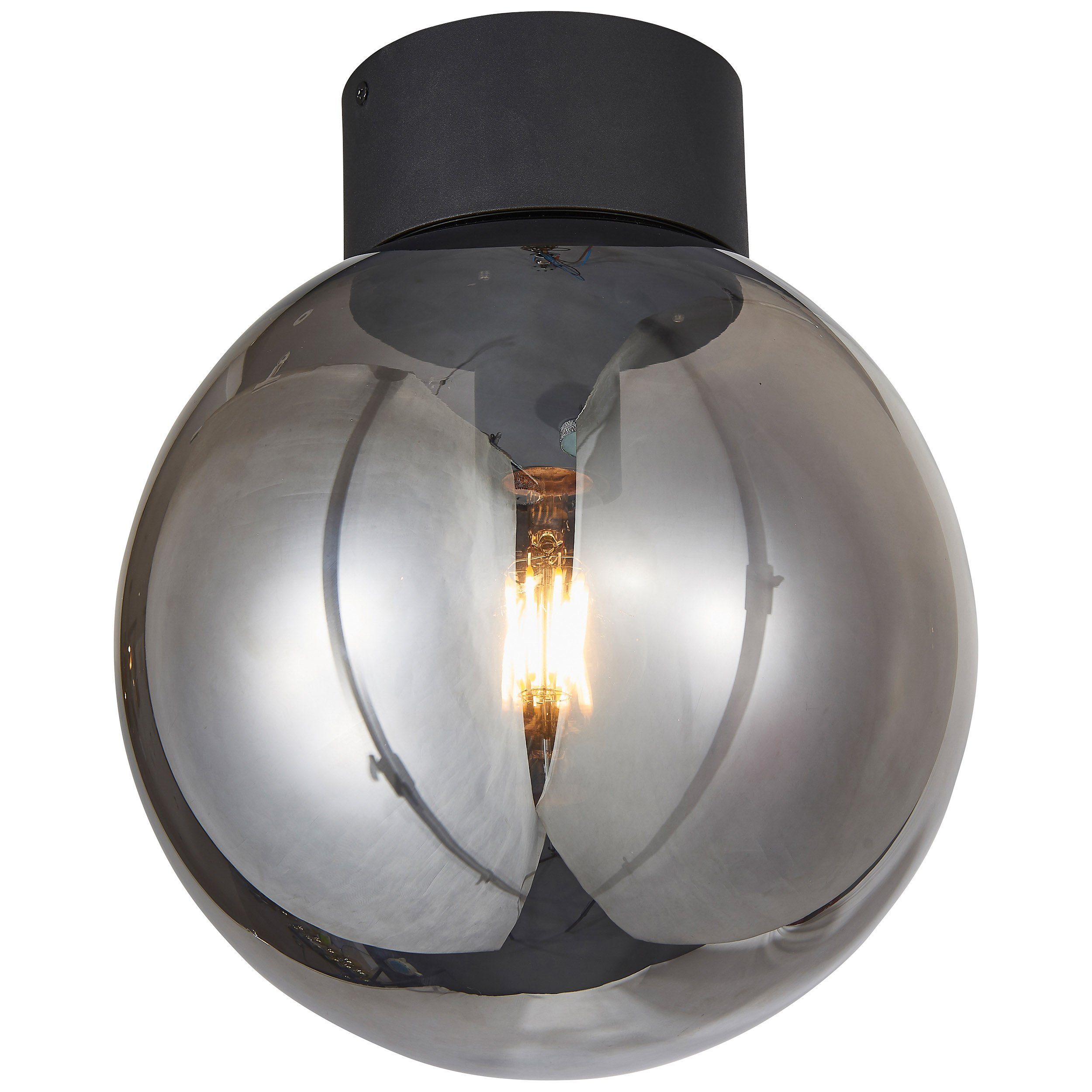Brilliant Deckenleuchte Astro, ohne Leuchtmittel, Deckenlampe 25cm schwarz/rauchglas
