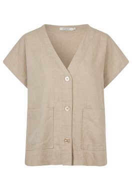 Masai Oversize-Shirt MaIdoro Leicht, luftig, weiches Leinen, dekorative Taschen