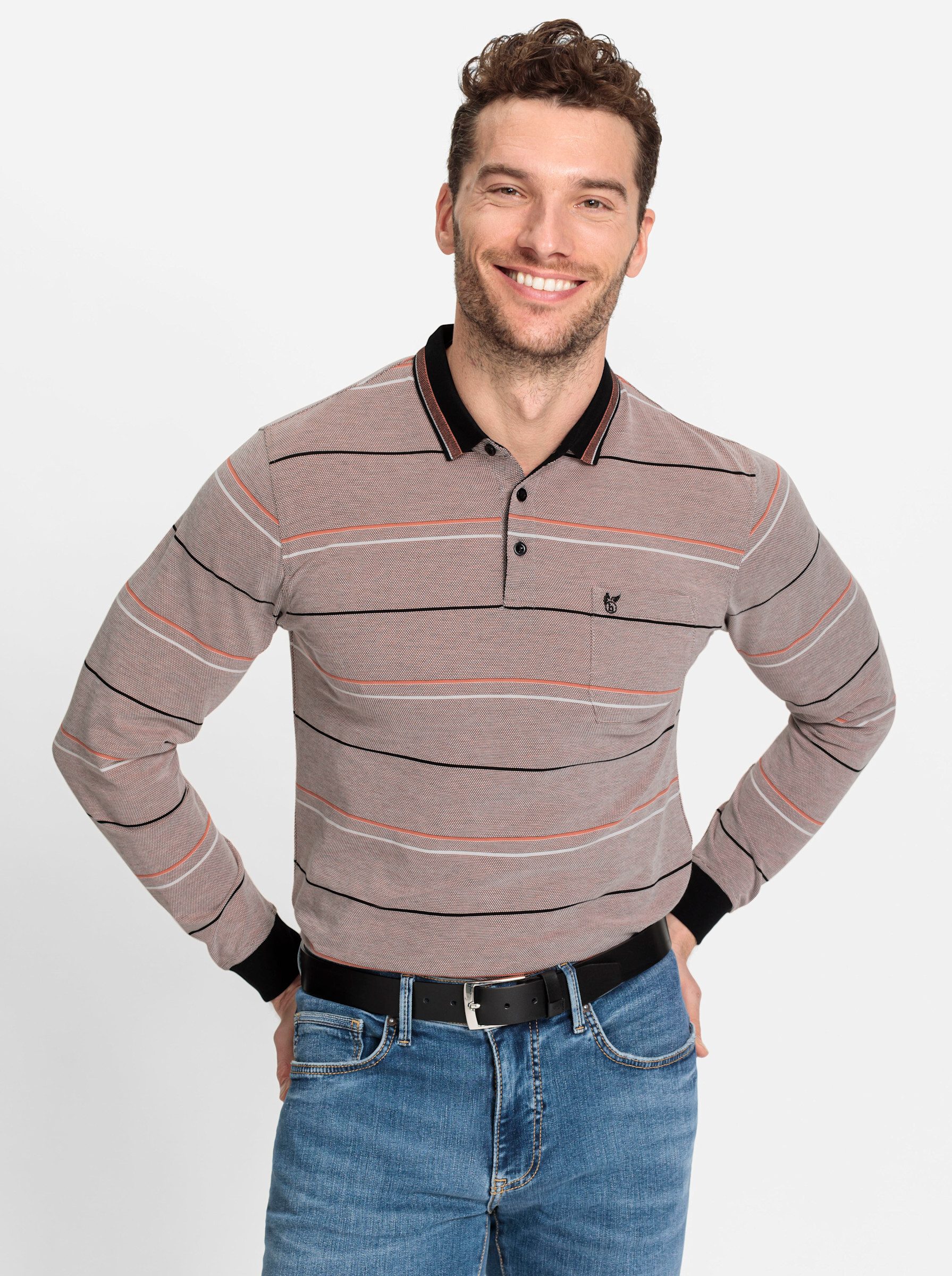 Hajo T-Shirt Langarm-Poloshirt