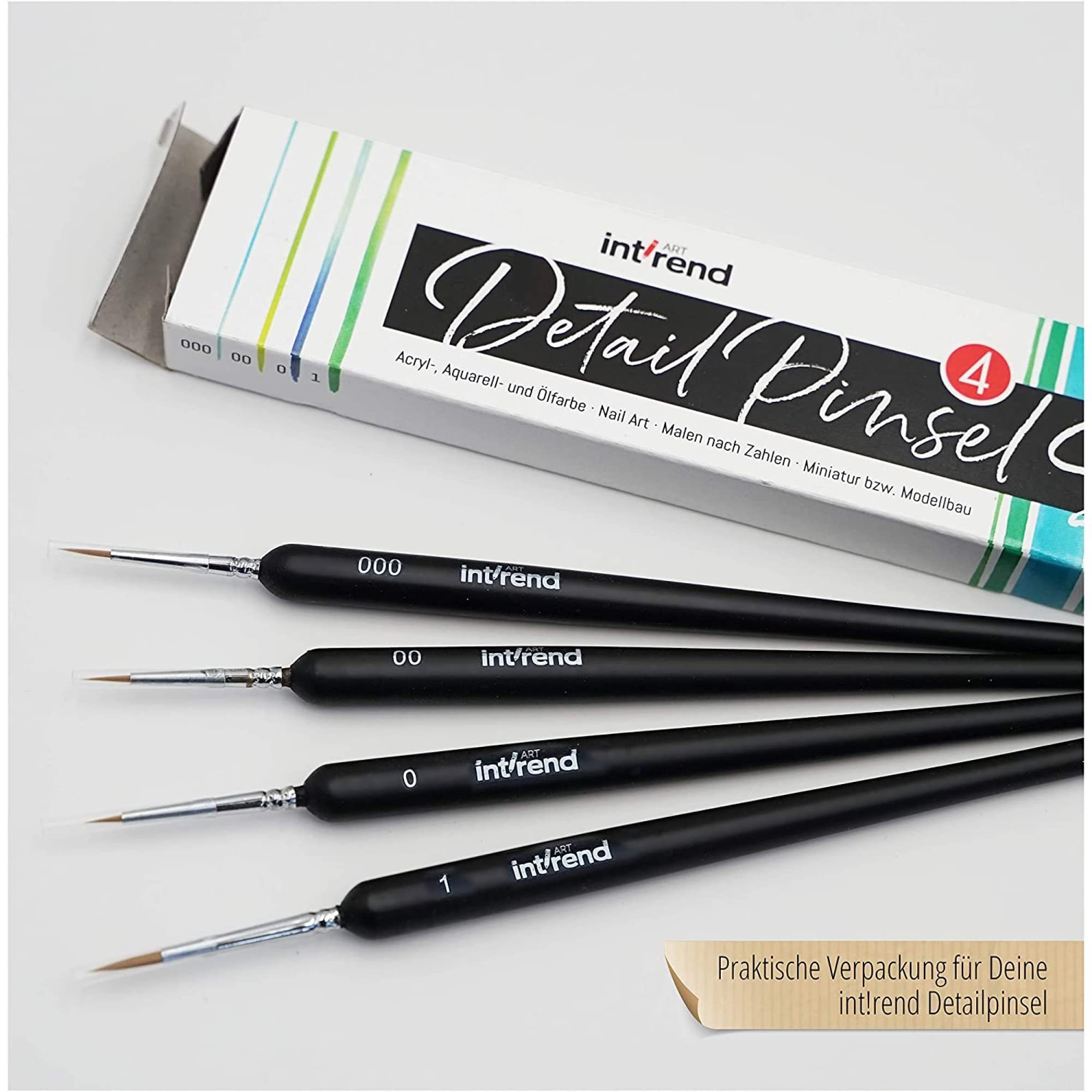 Pinsel Haarpinsel, Set - - Künstler Haarpinsel hochwertige 4 4 int!rend für Detail feine Künstlerpinsel Set Pinsel