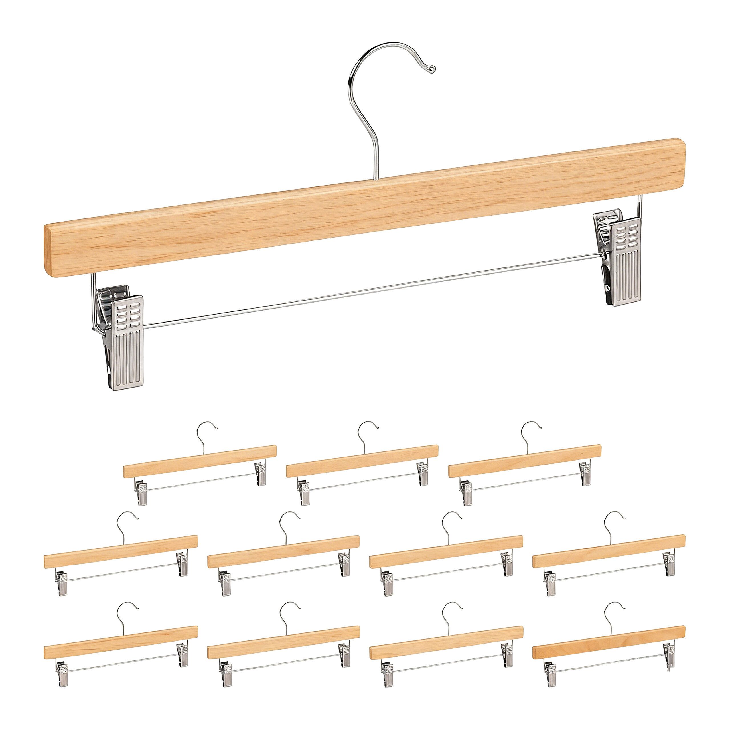 relaxdays Kleiderbügel Hosenbügel aus Holz 12 Stück, (12-tlg), natur