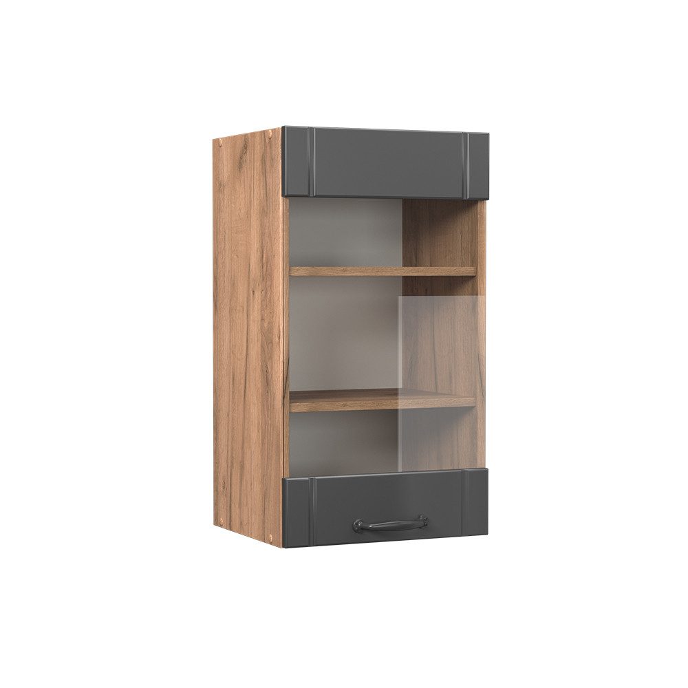 Vicco Glashängeschrank Fame-Line, Dunkelgrau/Goldkraft Eiche, 40 günstig online kaufen