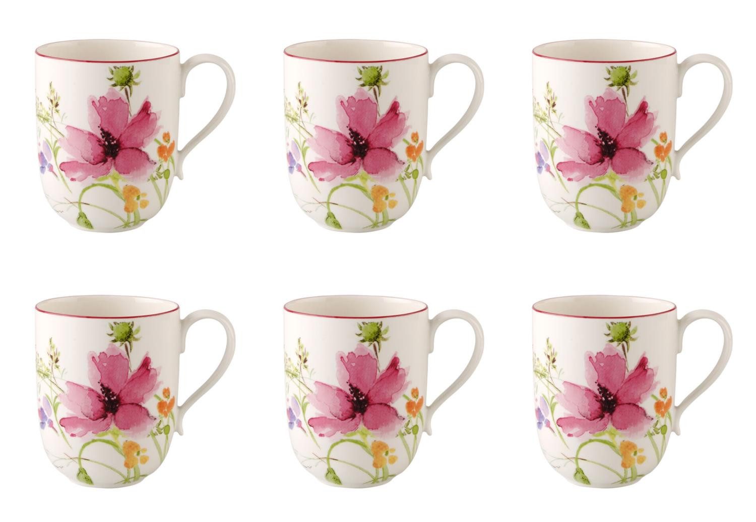 Villeroy & Boch Tasse Mariefleur Basic, Porzellan, Spülmaschinengeeignet, Mehrfarbig, Motiv: Blumen