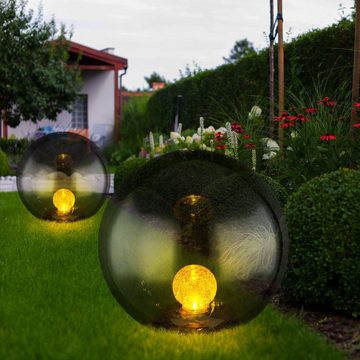 Globo Gartenleuchte, LED-Leuchtmittel fest verbaut, Kugel Solarleuchten für den Garten rund LED Solar Gartenleuchten Kugel