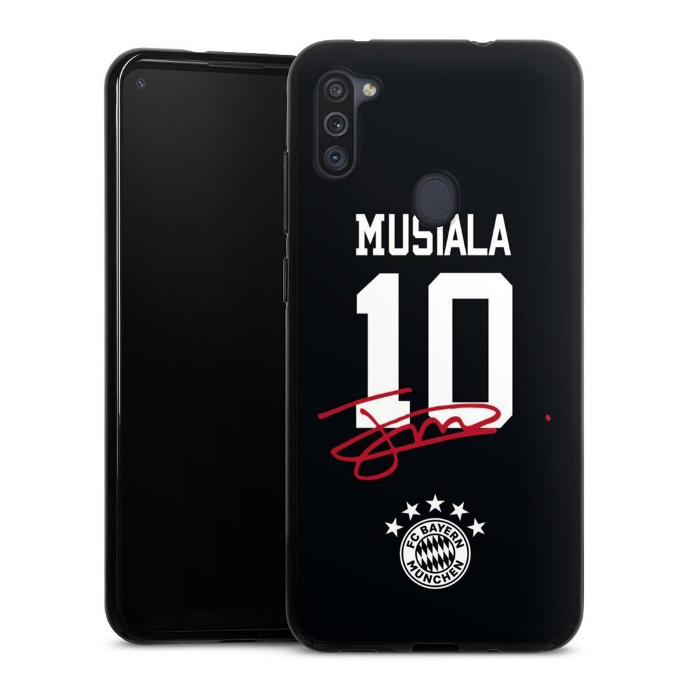 DeinDesign Handyhülle FC Bayern München Jamal Musiala FCB Musiala 10, Samsung Galaxy M11 Silikon Hülle Bumper Case Handy Schutzhülle