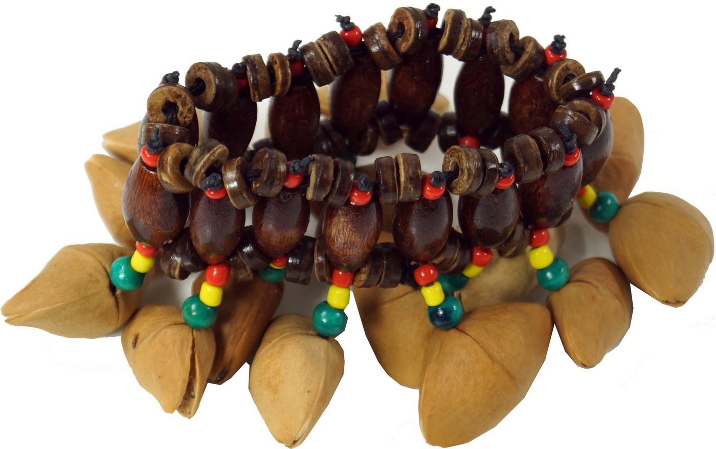 Guru-Shop Spielzeug-Musikinstrument Exotische Cha Cha Nut Rassel für das Handgelenk..