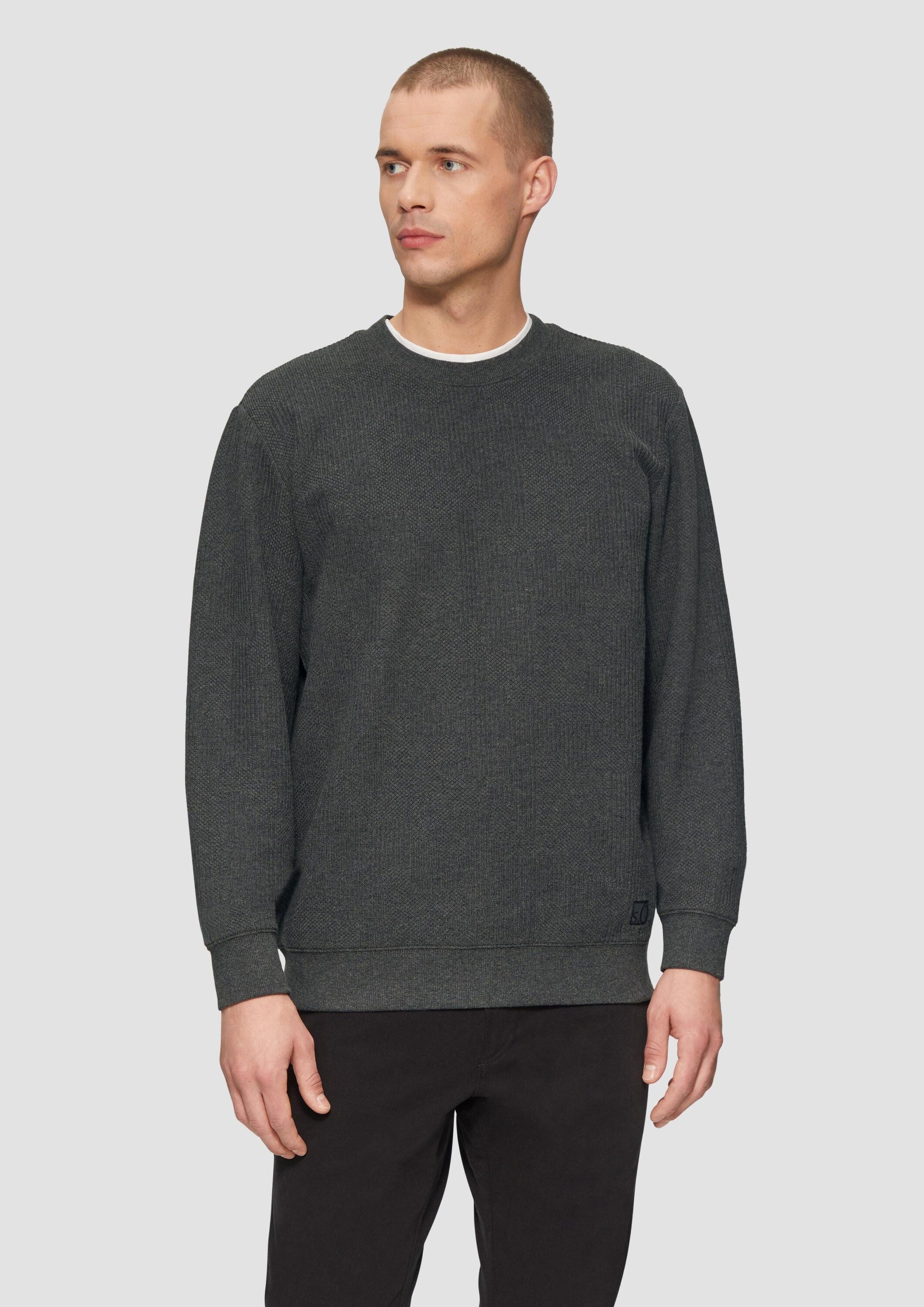 s.Oliver Sweatshirt Sweatshirt Sweatshirt aus Jacquard in Strick-Optik günstig online kaufen