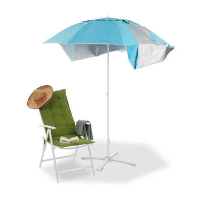 relaxdays Strandmuschel Strandmuschel Schirm mit UV 50+