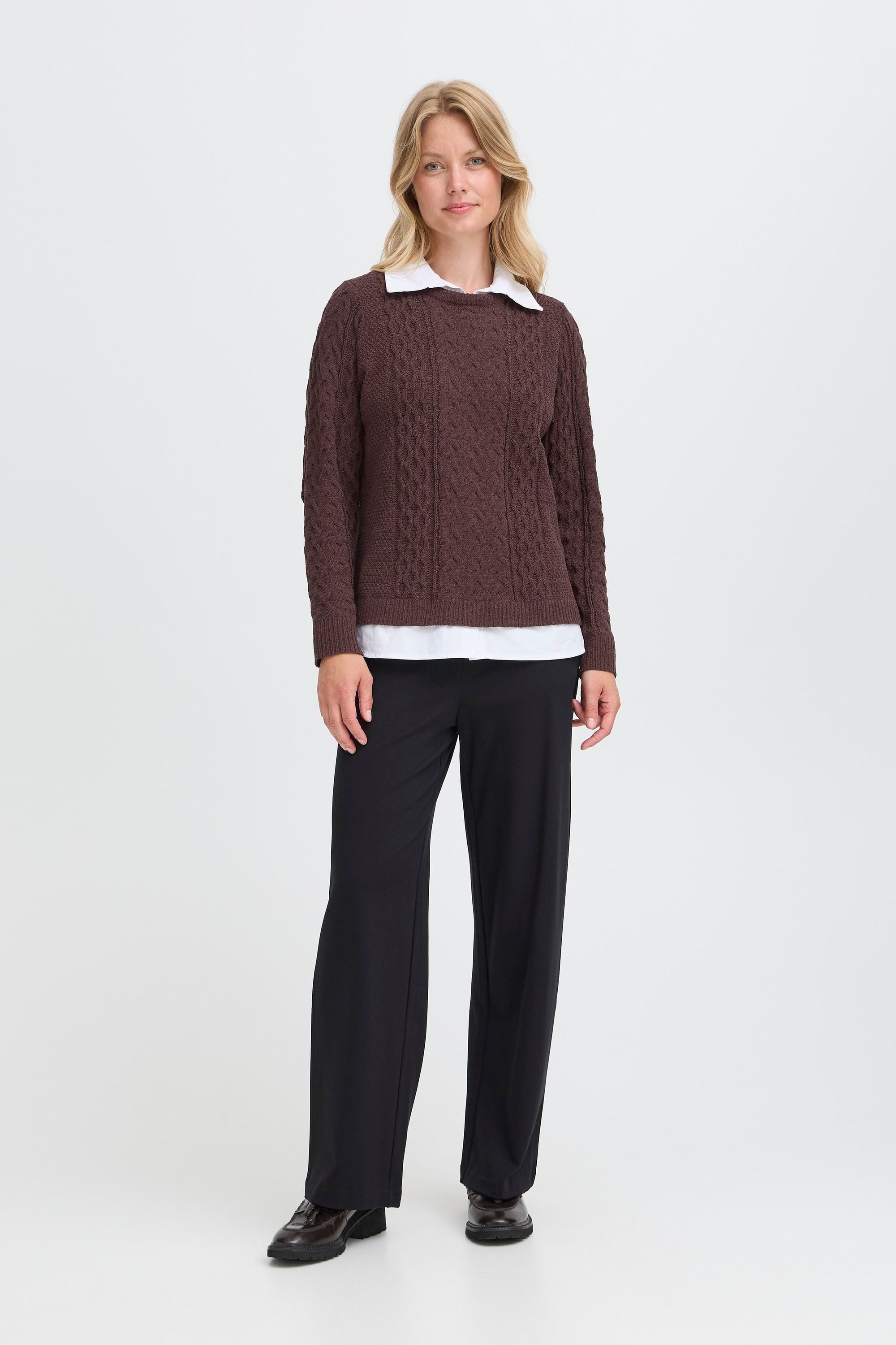 OXMO Strickpullover OXFSanvi Modischer Strickpullover mit integrierter Bluse