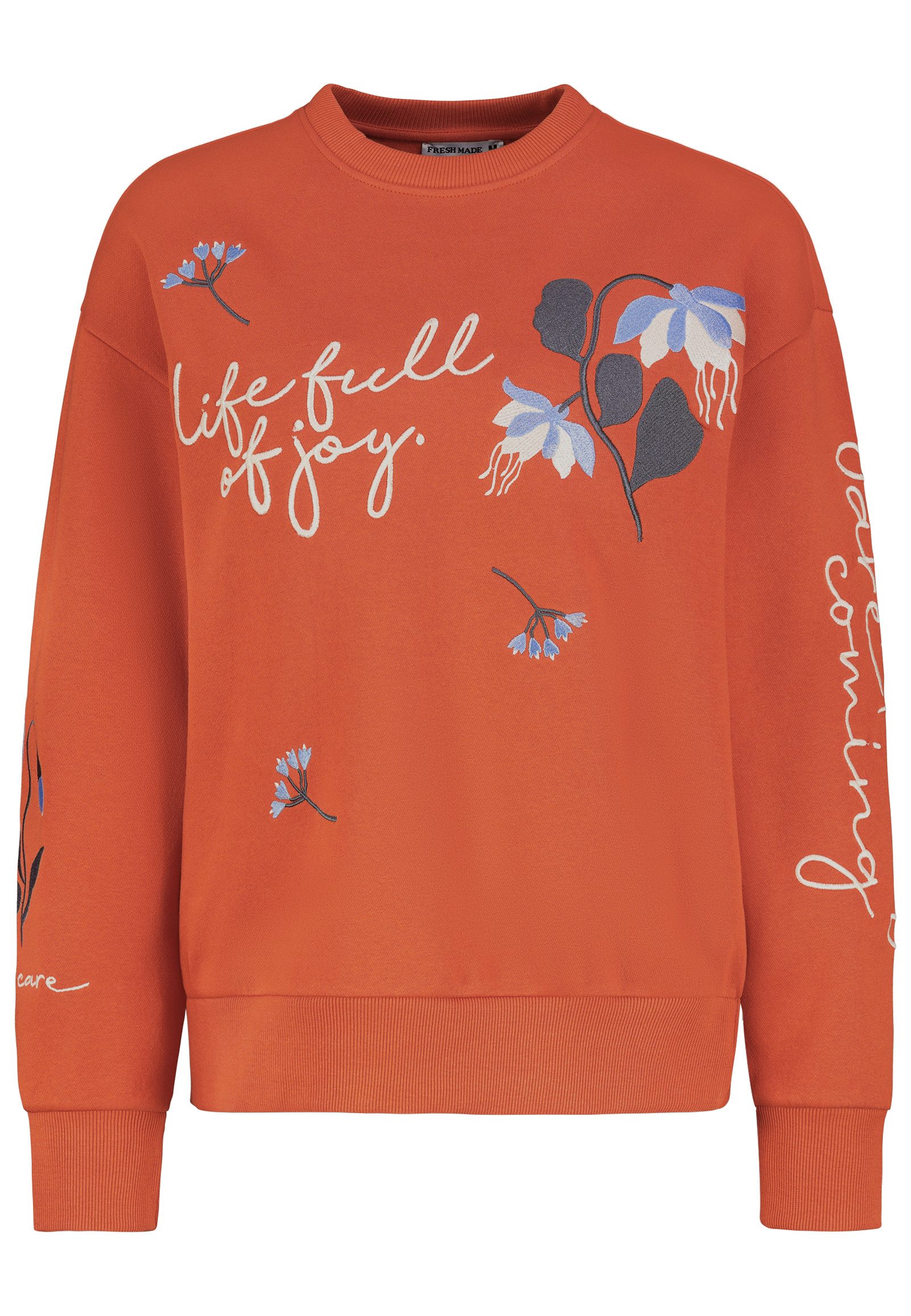 Fresh Made Sweatshirt Damen Pullover langarm bestickt Sweater, Sweatpullove günstig online kaufen