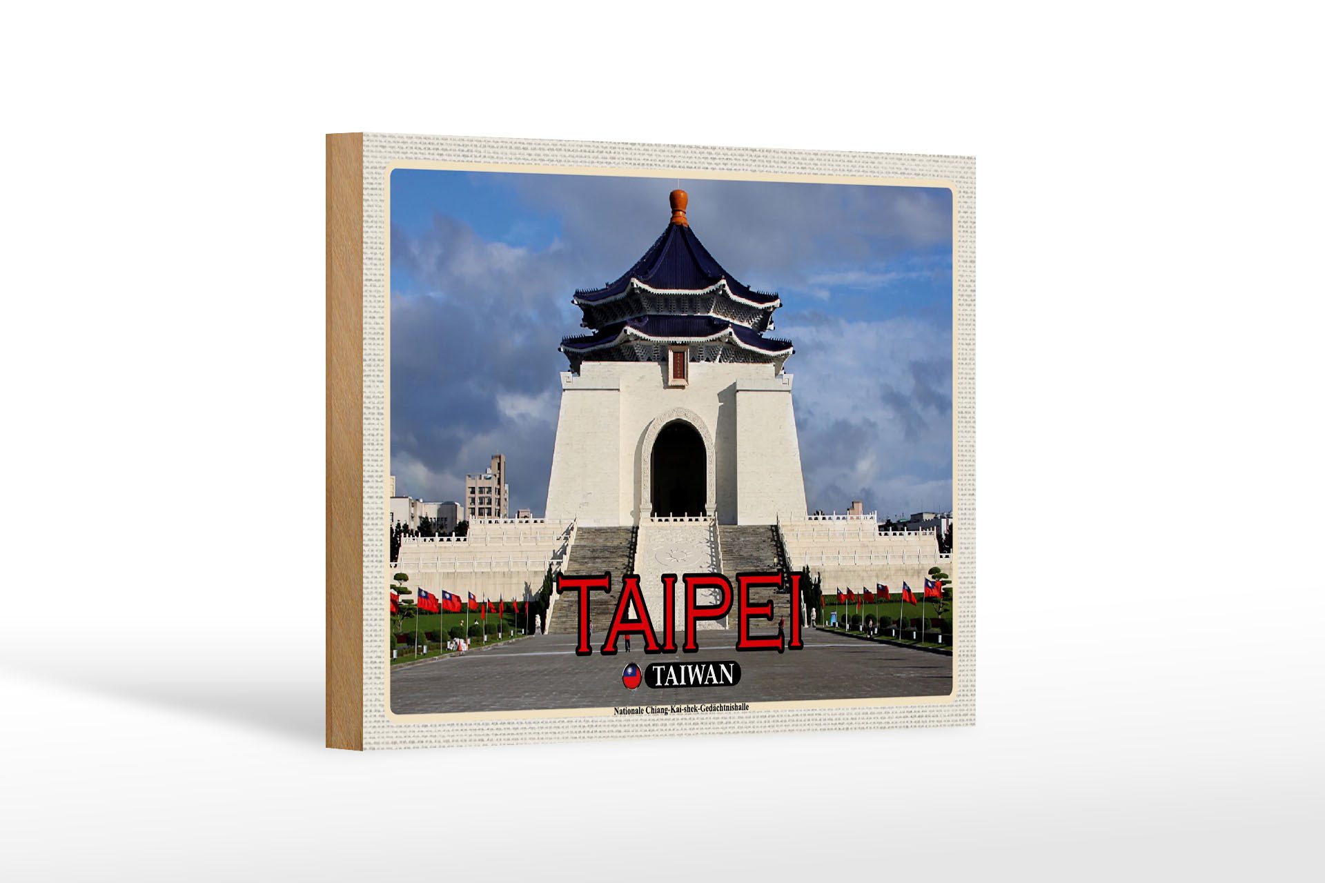 Femer GmbH Holzbild Reise 18x12 cm Taipei Taiwan Nationale Chiang-Kai-shek, (1 St), Glatte Holzfaserplatte (MDF), vorn beschichtet