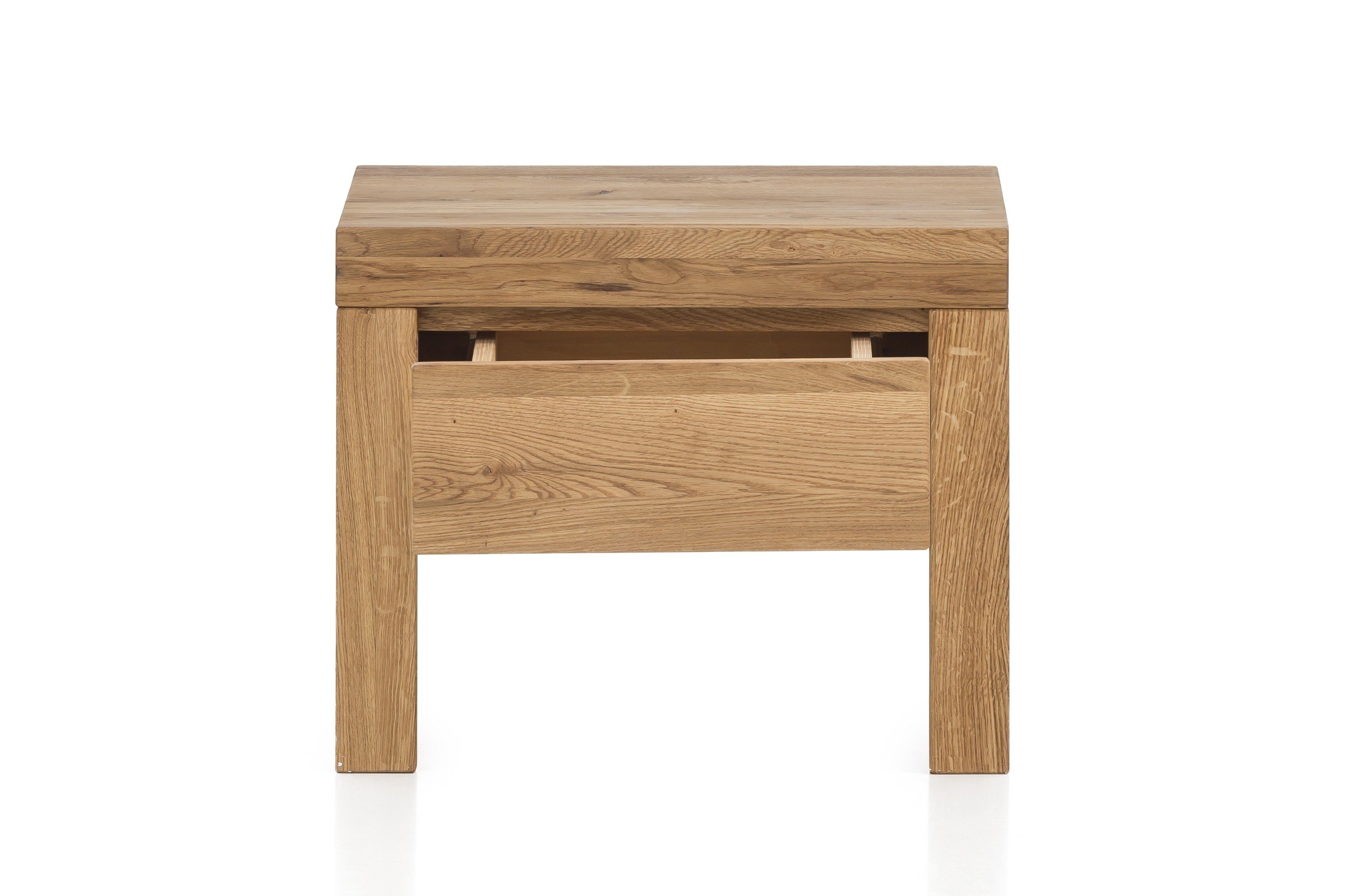 ELFO Nachtkonsole aus Massivholz in Eiche rustikal mit einer Schublade (BxH günstig online kaufen