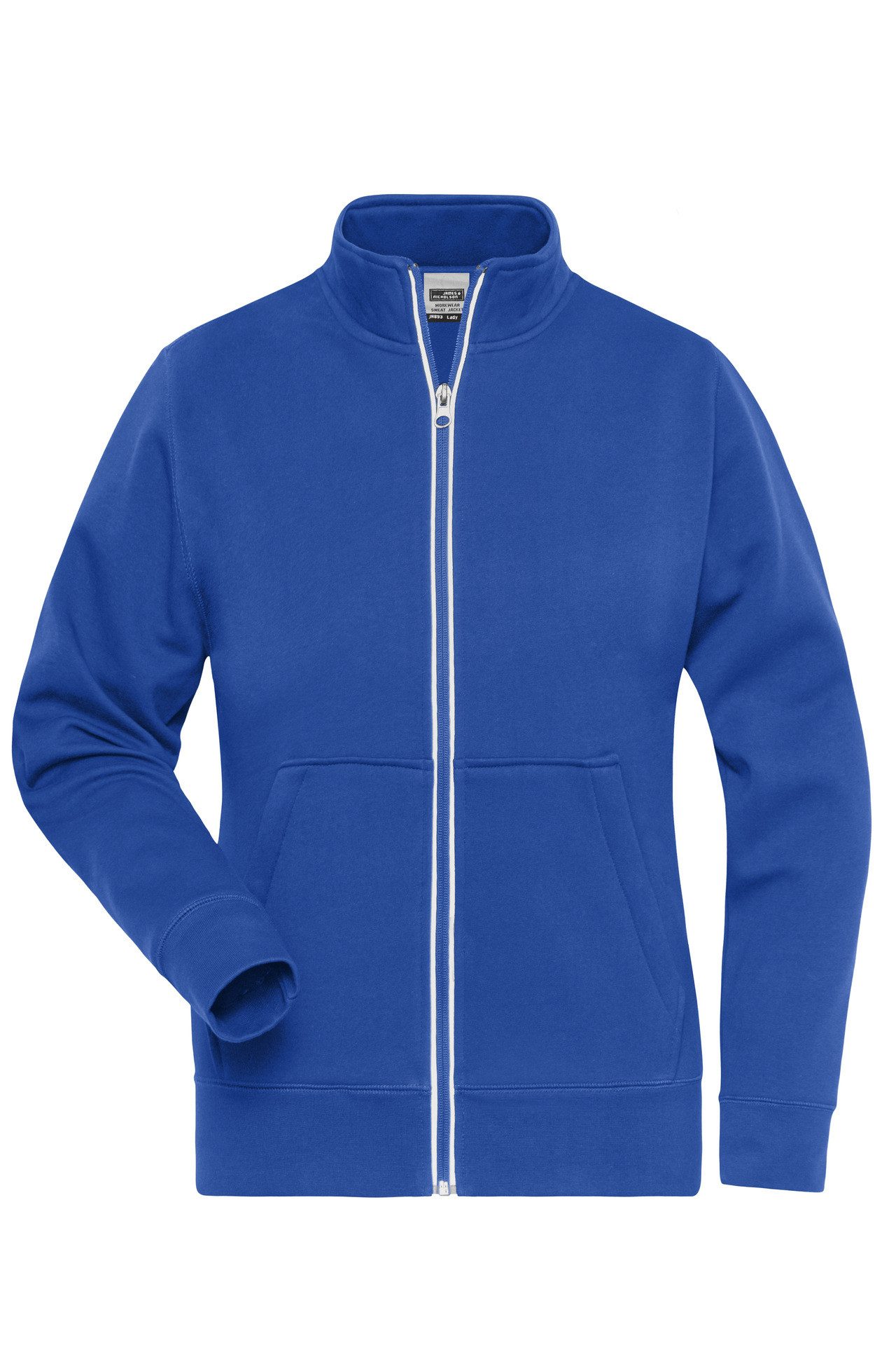 James & Nicholson Sweatjacke Leicht taillierte Damen Doppeljacke im Materialmix JN1809 Innen warmer Fleece, außen angenehmer Baumwoll-Jersey
