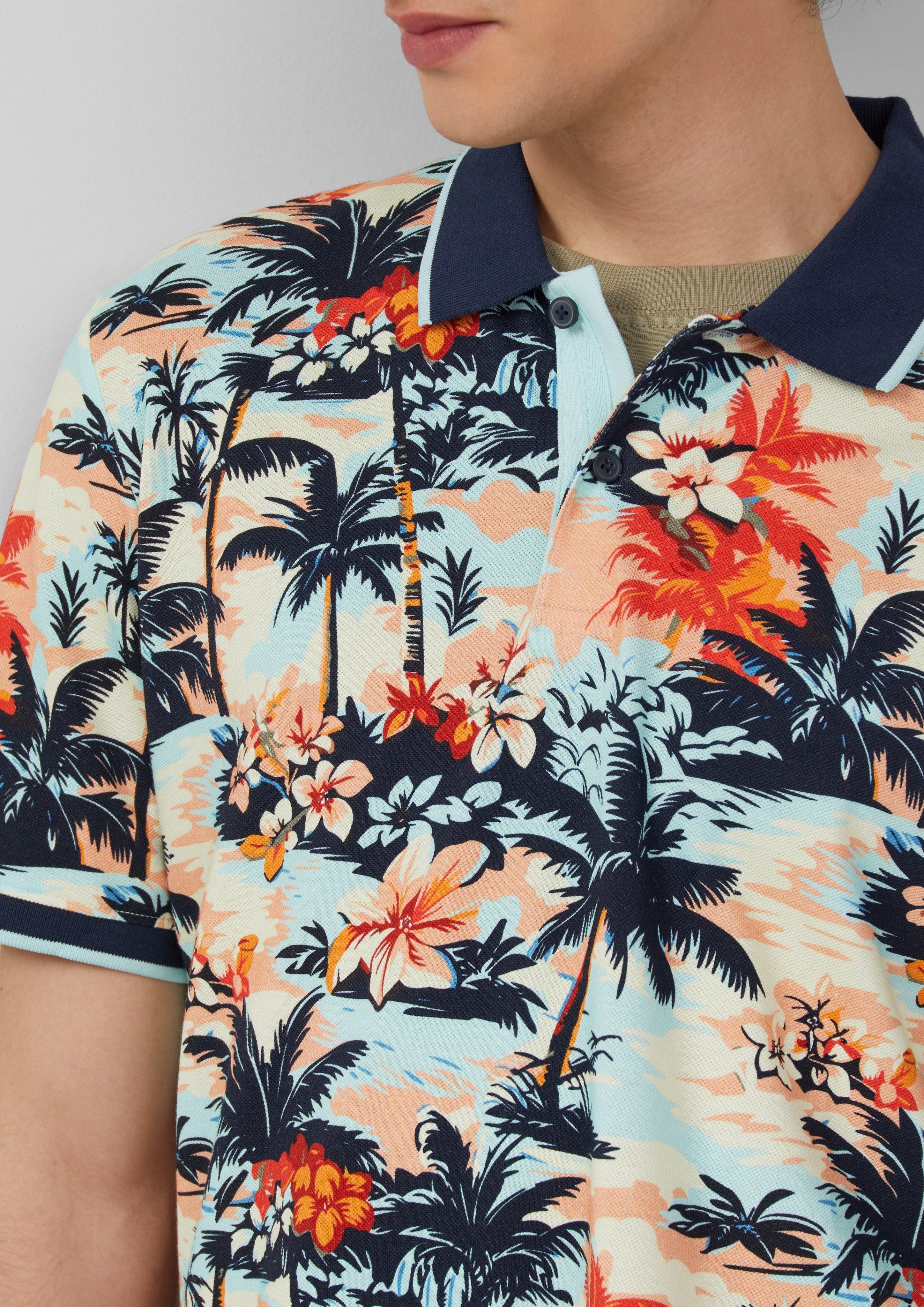 s.Oliver Kurzarmshirt Poloshirt aus Baumwolle mit günstig online kaufen