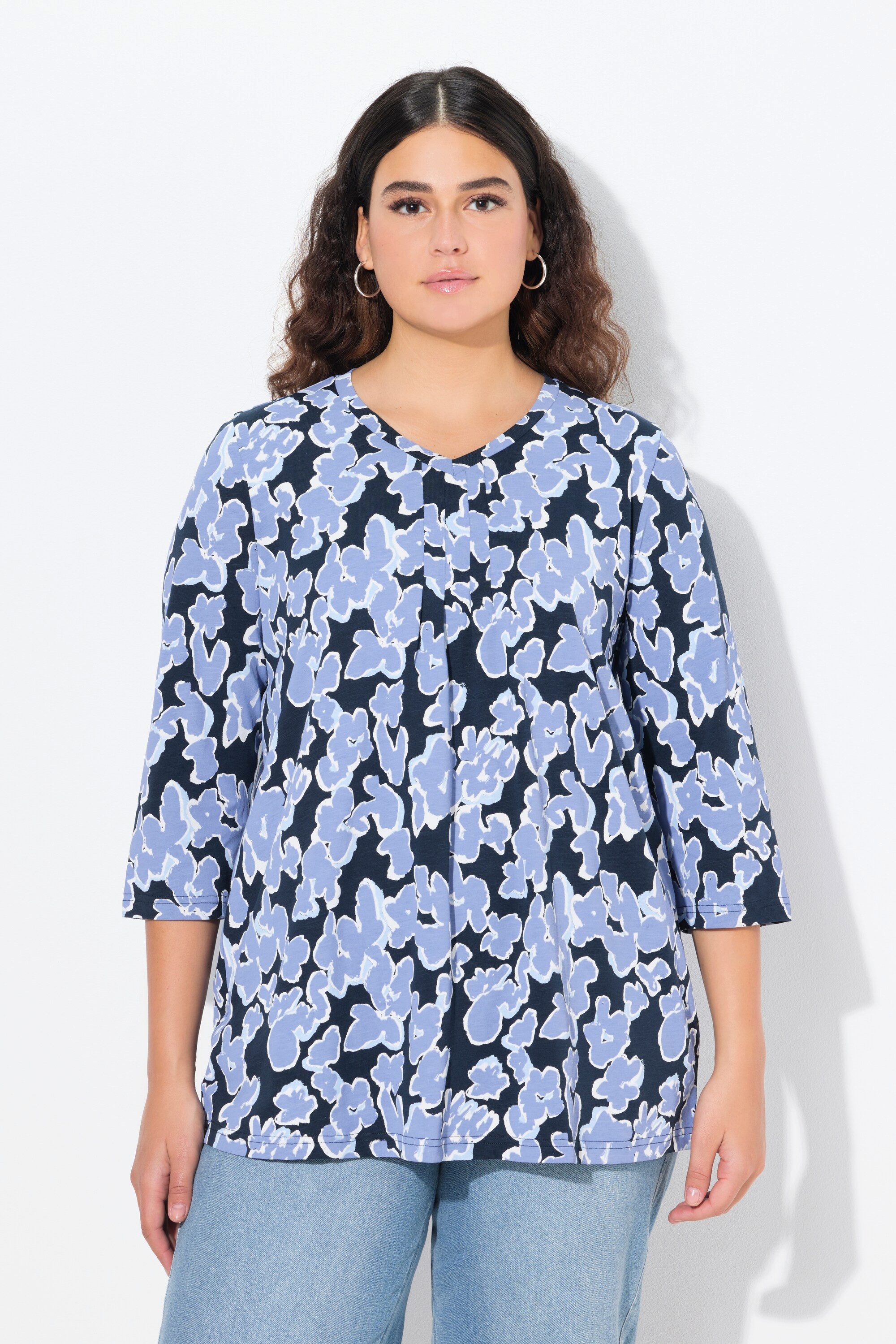 Ulla Popken Longsleeve Shirt bedruckt A-Linie günstig online kaufen