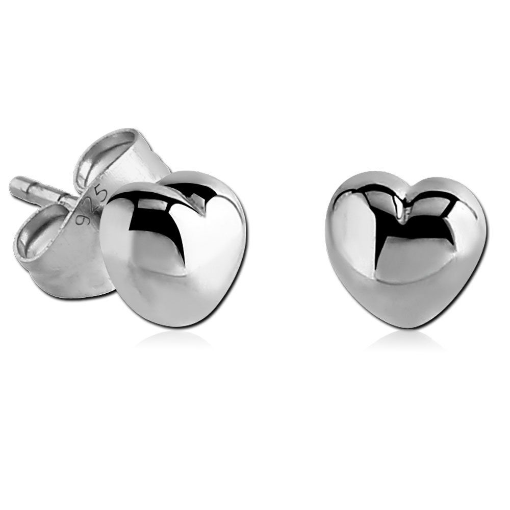 viva-adorno Paar Ohrstecker Herzen Mädchen Ohrringe 925 Sterling Silber,  Herz Kinder Ohrringe