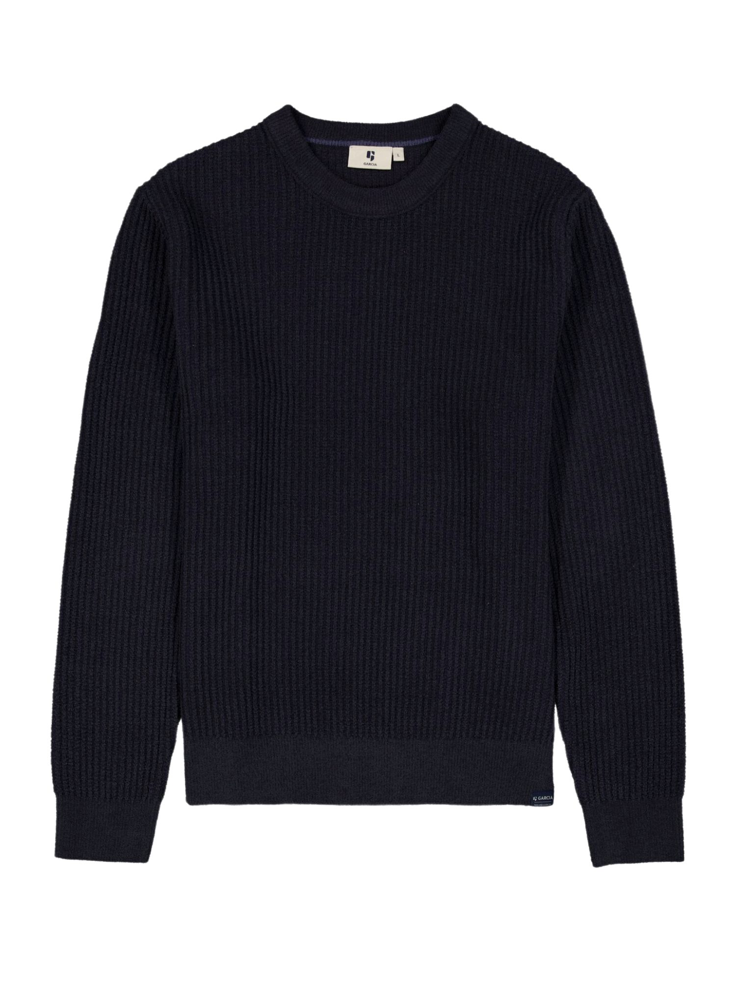 Garcia Strickpullover blau,Casual,Polyester,Unifarben,Rundhals,Langarm,Relaxed Fit