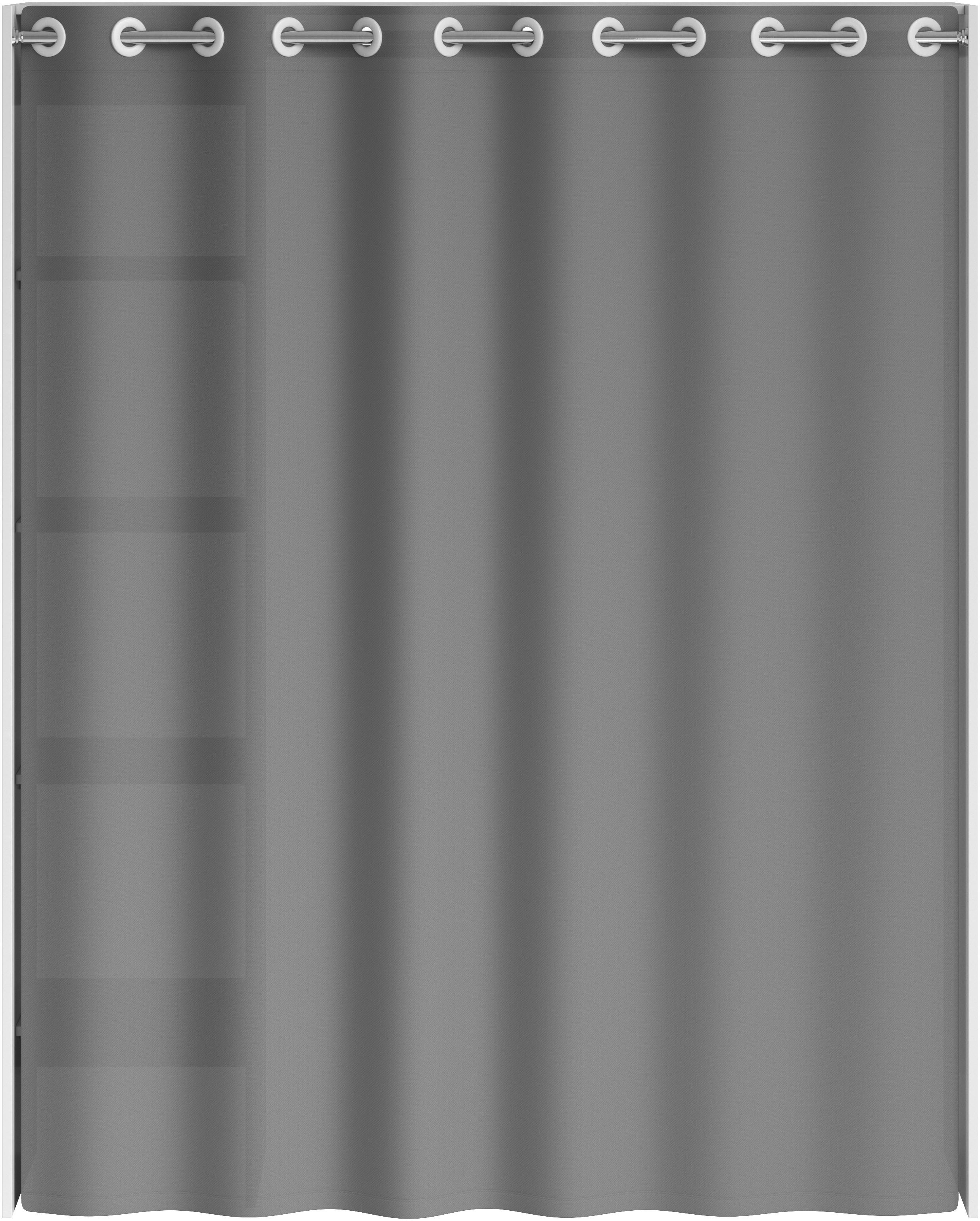 Schlafkontor Kleiderschrank Jenke mit Stoffvorhang Allzweckkleiderschrank