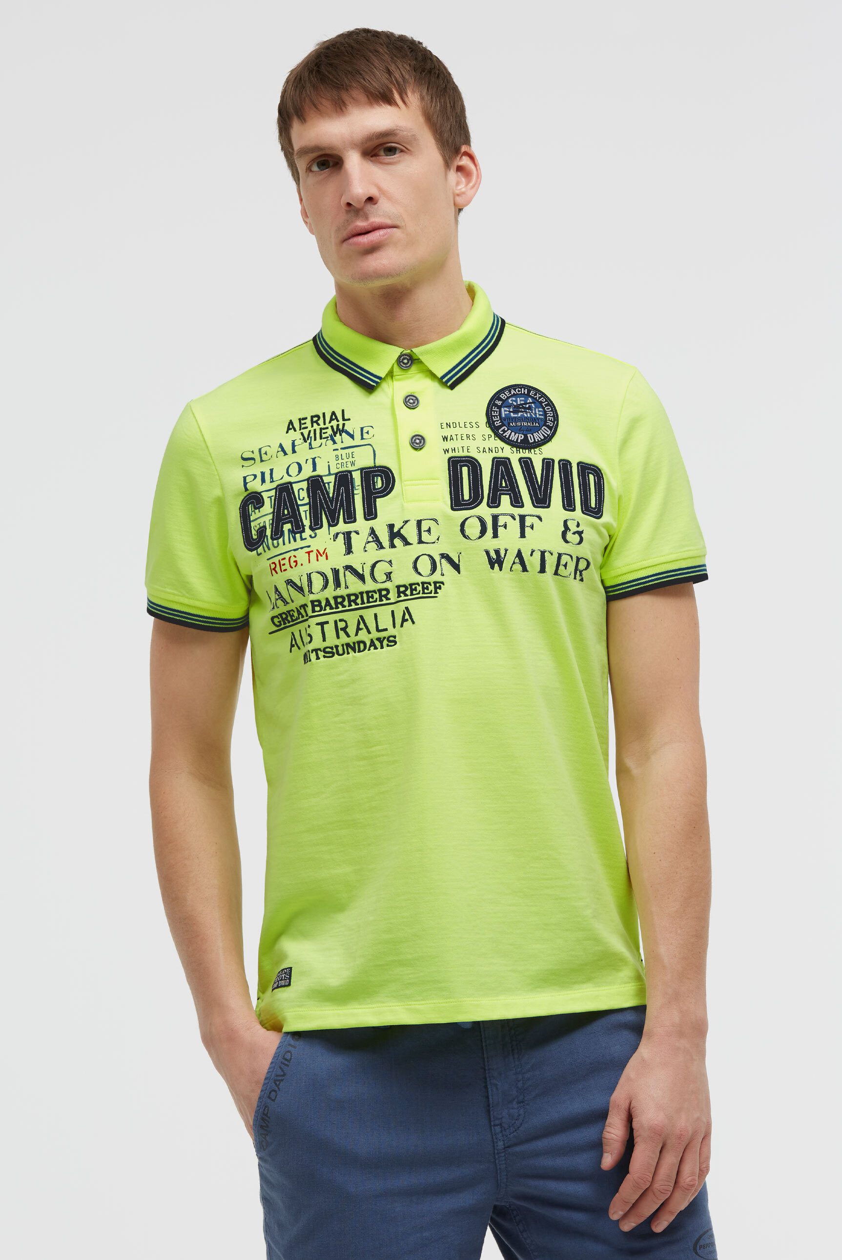 CAMP DAVID Poloshirt mit Baumwolle