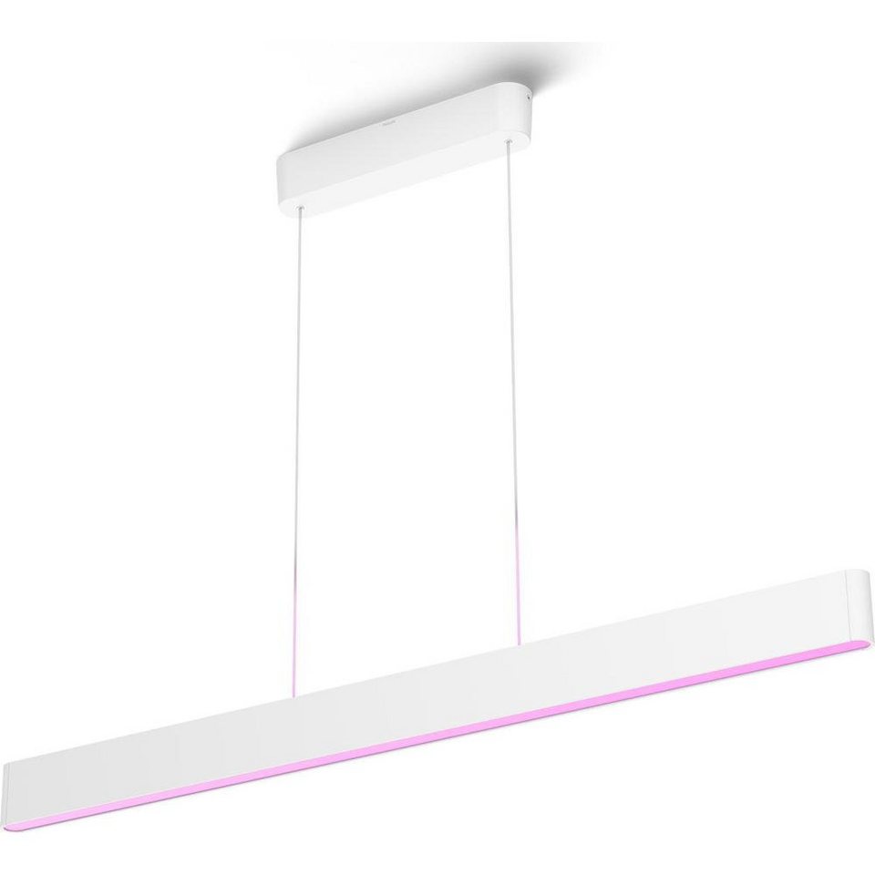 Philips Hue LED Pendelleuchte Bluetooth White & Color Ambiance Pendelleuchte  Ensis in Weiß 2x 38W, keine Angabe, Leuchtmittel enthalten: Ja, fest  verbaut, LED, warmweiss, Hängeleuchte, Pendellampe, Pendelleuchte